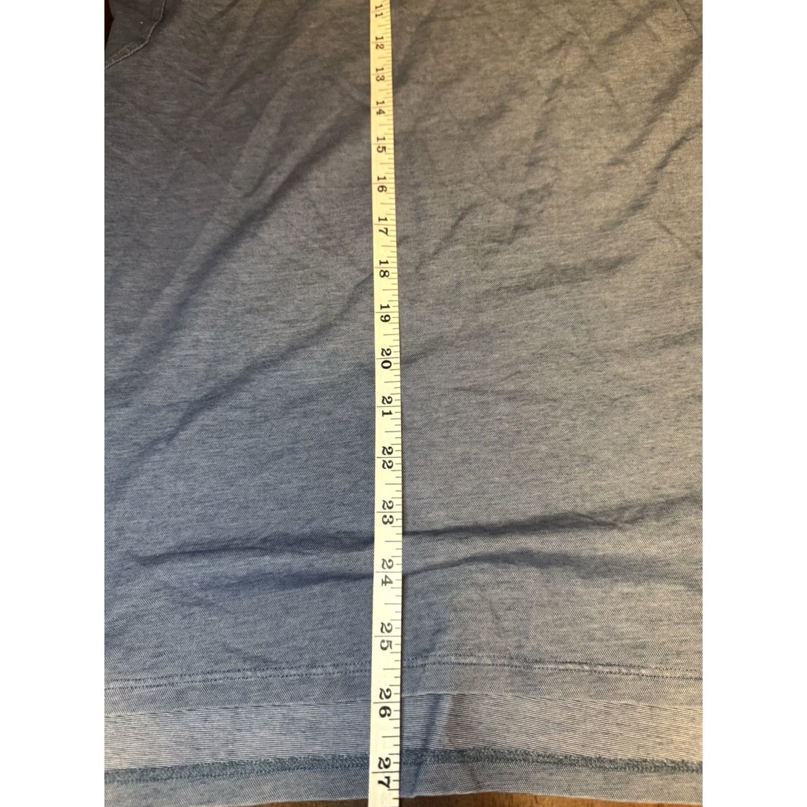 Lululemon Lululemon Blue Denim Distressed Short Sleeve Shirt - Medium Size US M / EU 48-50 / 2 - 6 Thumbnail