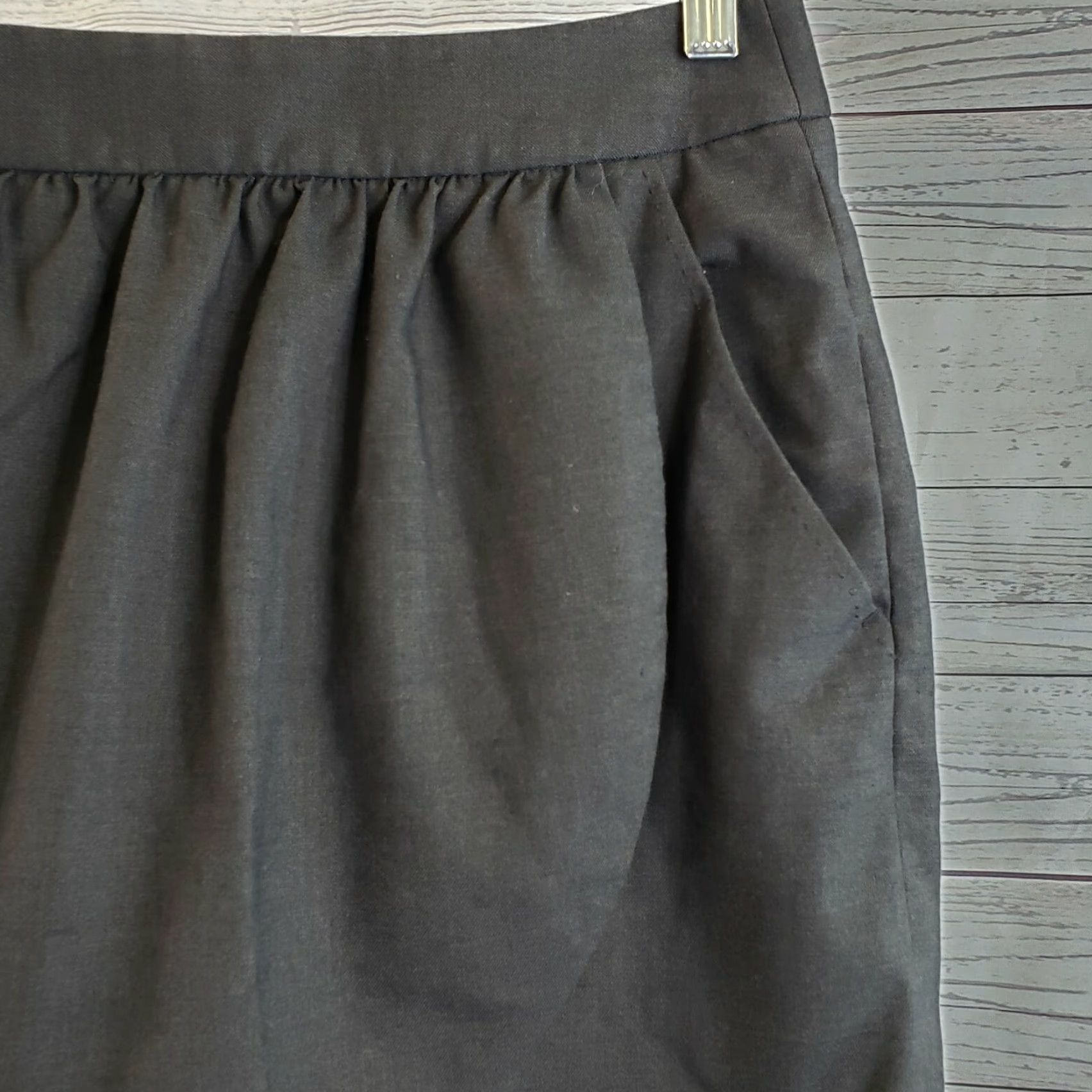 Vintage Talula Tulip Skirt Womens Sz 4 Solid Charcoal Gray Pockets Zipper Exposed Short Vintage: No Size 27" / US 4 / IT 40 - 3 Thumbnail