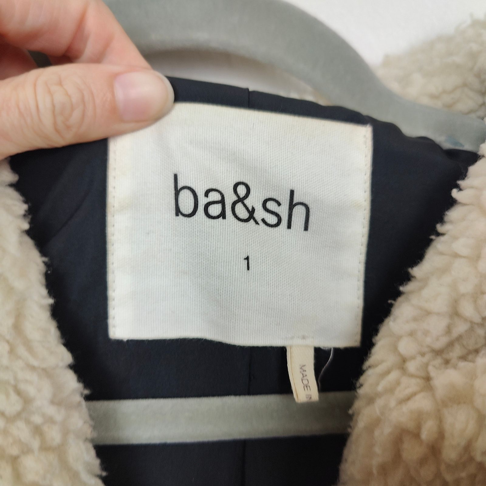 ba&sh ba&sh Sherpa Jacket Womens 1 Small Jojo Lady Coat Beige Size S / US 4 / IT 40 - 6 Thumbnail