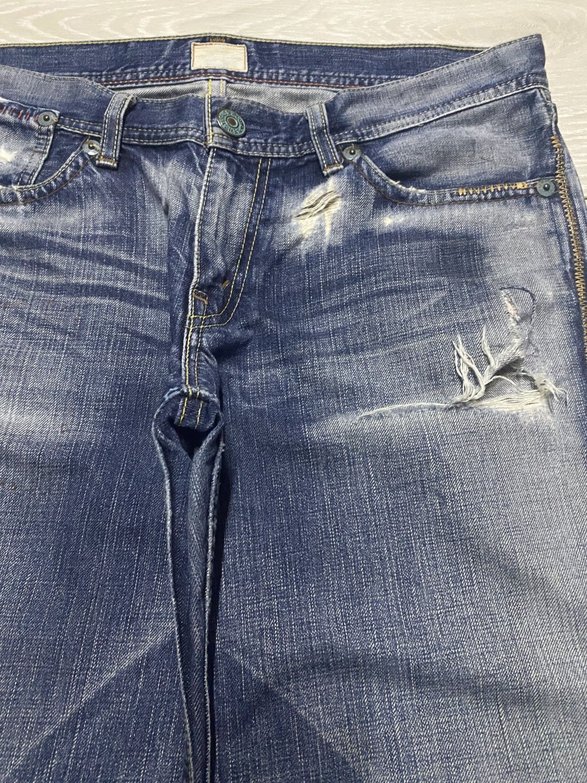 Levi's Levis Japan Redloop Fade Wash Distressed Loose Jeans Size US 33 - 8 Thumbnail