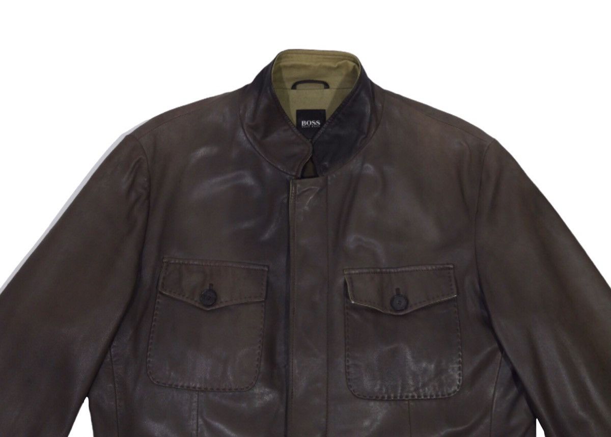 Hugo Boss Hugo Boss Vintage Leather Jacket Men's Sz 50 Brown Size US M / EU 48-50 / 2 - 3 Thumbnail