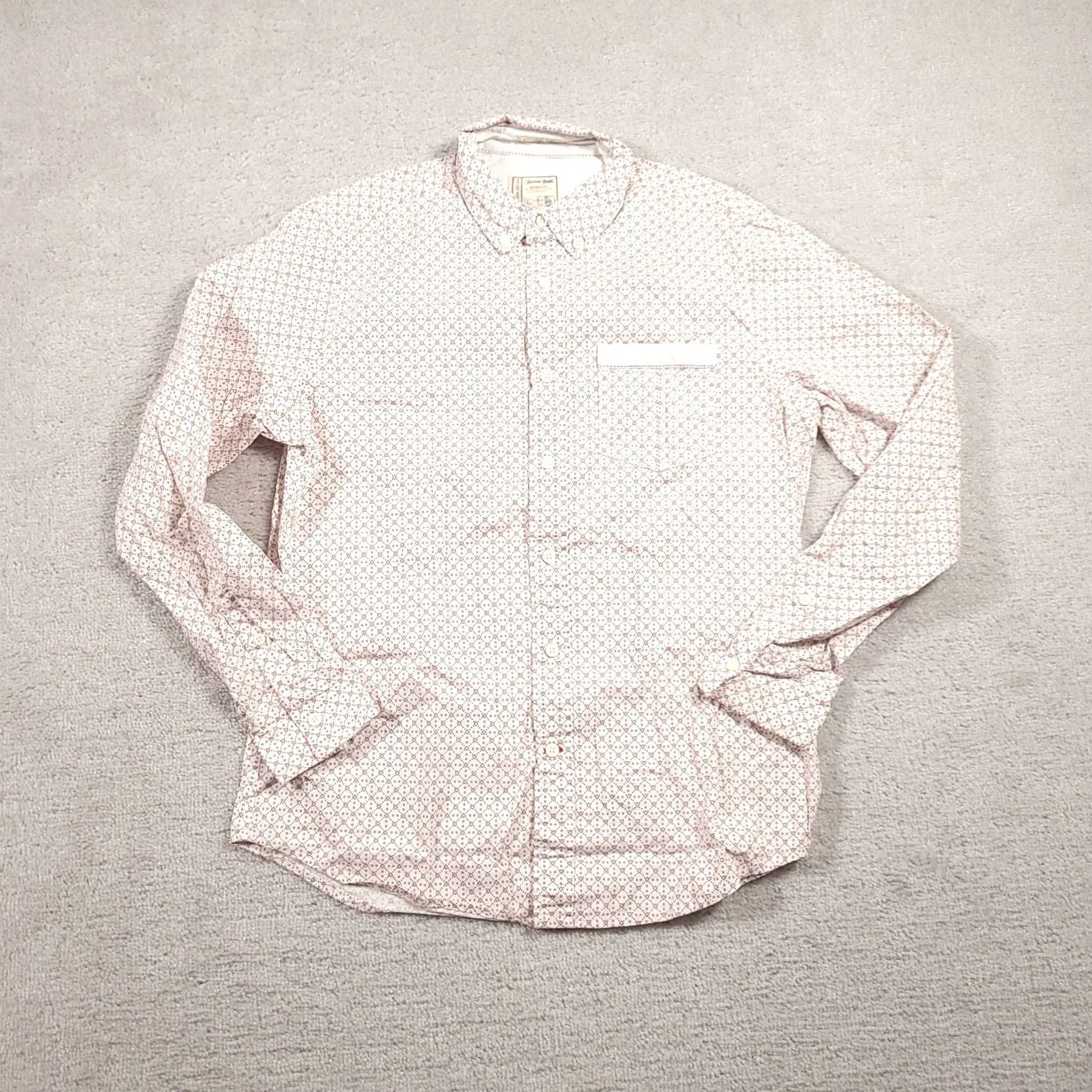 Alexander Julian Colours By Alexander Julian Geometric Stretch Button Down Shirt Men Medium White Size US M / EU 48-50 / 2 - 2 Thumbnail