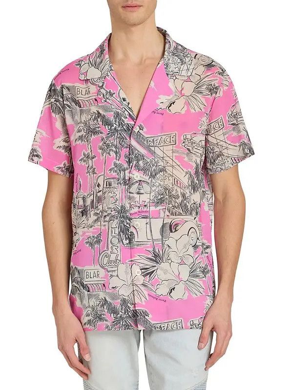 o1s1wg110925 Miami Silk Blend Camp Shirt in Multicolor