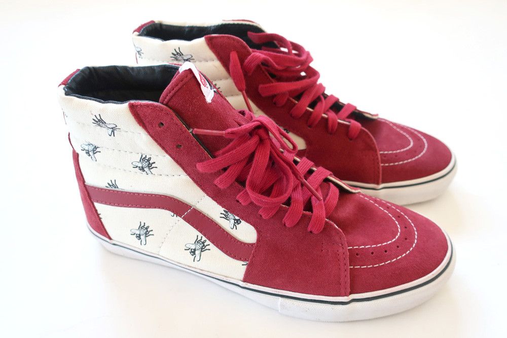Vans (10.5)Supreme Vans Sk8-Hi Flies Burgundy 2011 Deadstock Size US 10.5 / EU 43-44 - 7 Thumbnail