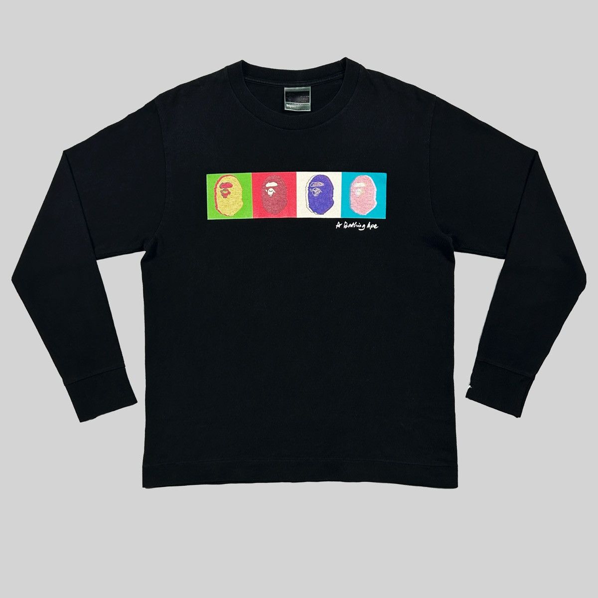 image of Bape Warhol Apes Longsleeve in Black, Men's (Size Medium)