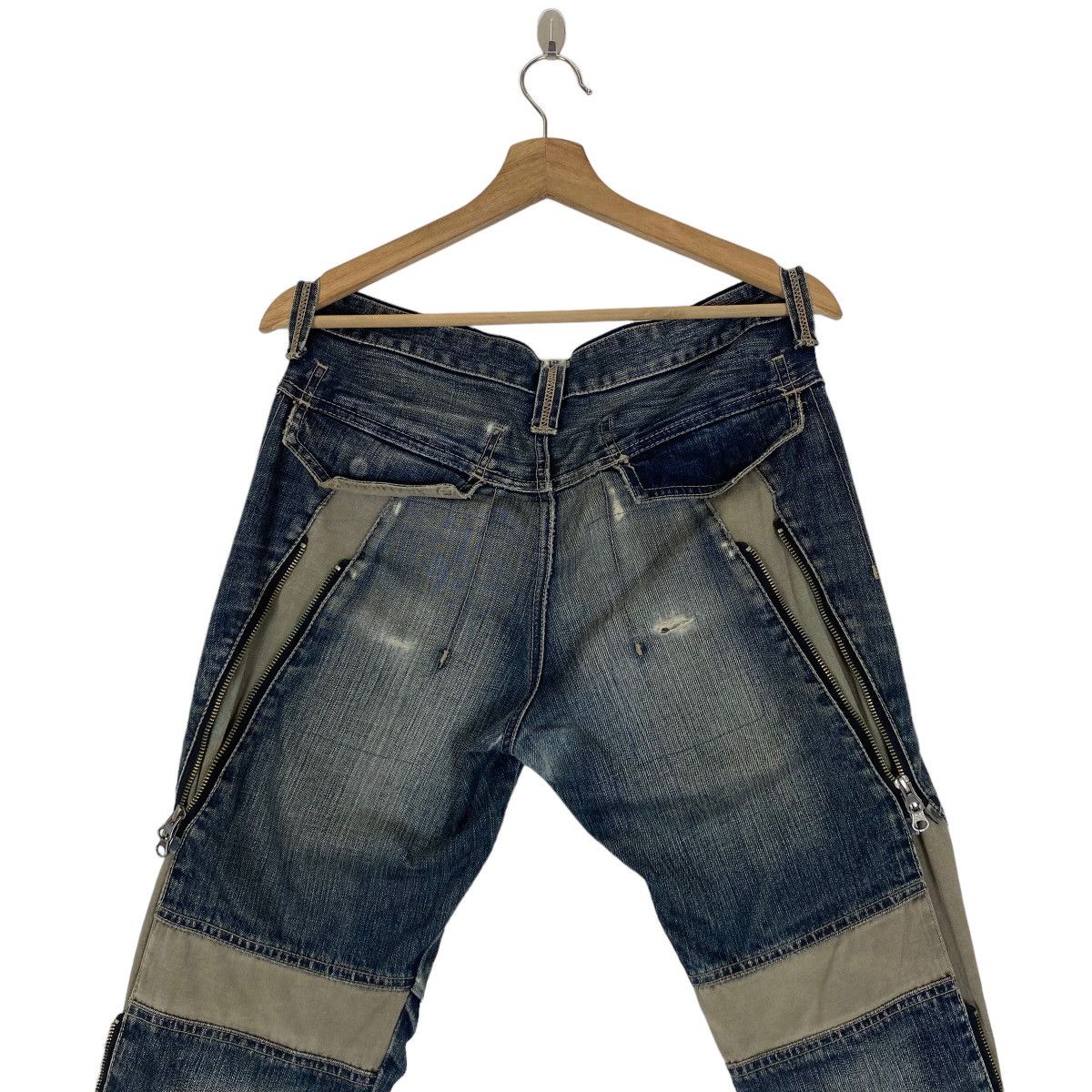 Japanese Brand ✨PPFM multi zipper inspired Undercover jeans Size US 31 - 3 Thumbnail