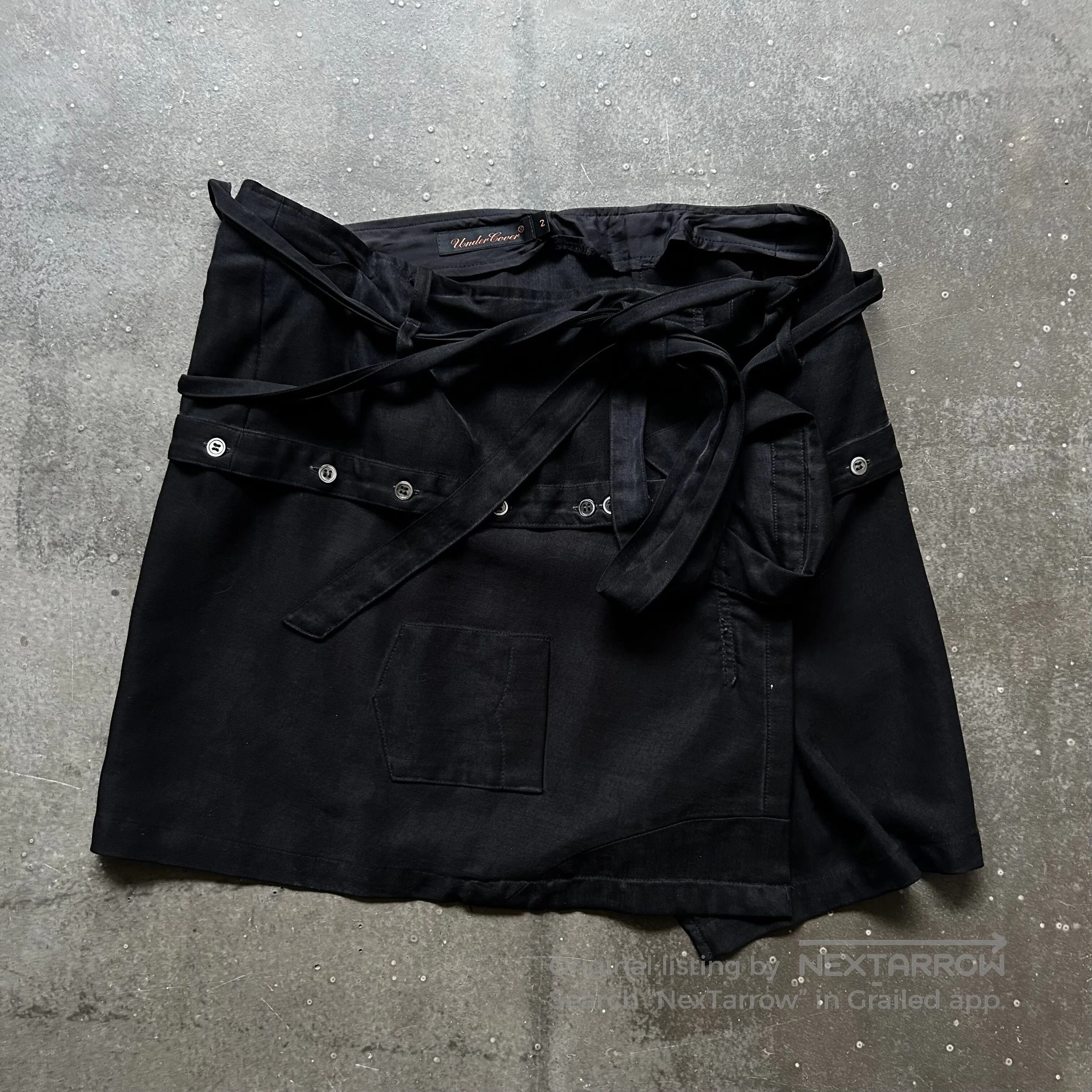 Undercover black deconstructed tie skirt. Size 33" - 3 Thumbnail