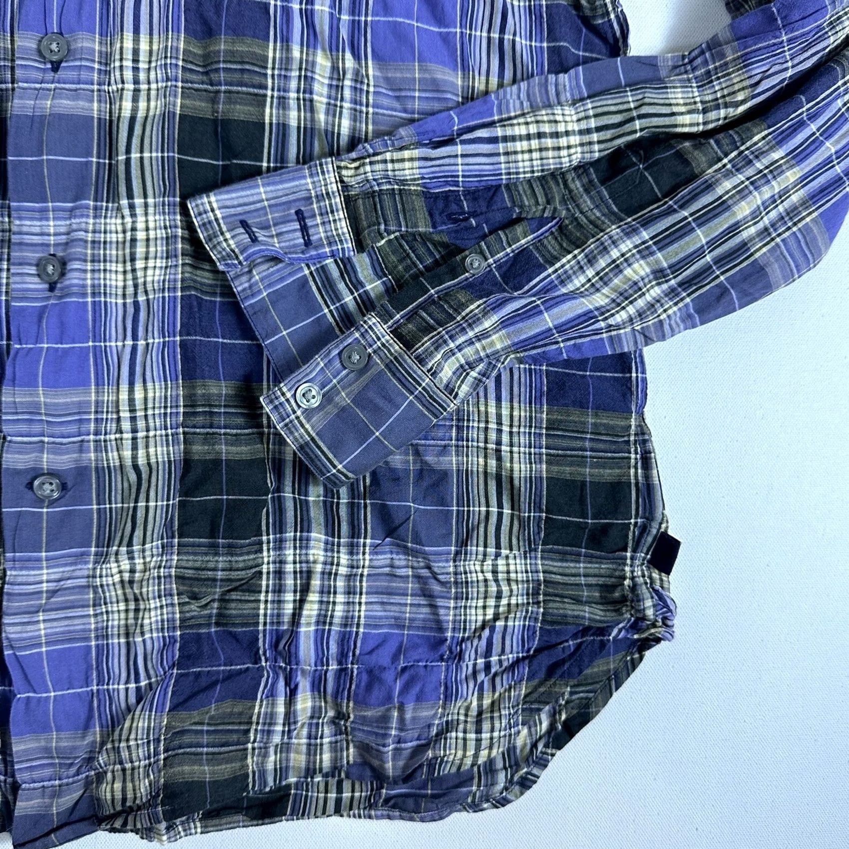 John Varvatos John Varvatos Shirt Button-Up Plaid Long Sleeve Purple Mens Large Collared Button-Down Cotton Lightweight All Seasons Regular Size US L / EU 52-54 / 3 - 5 Thumbnail