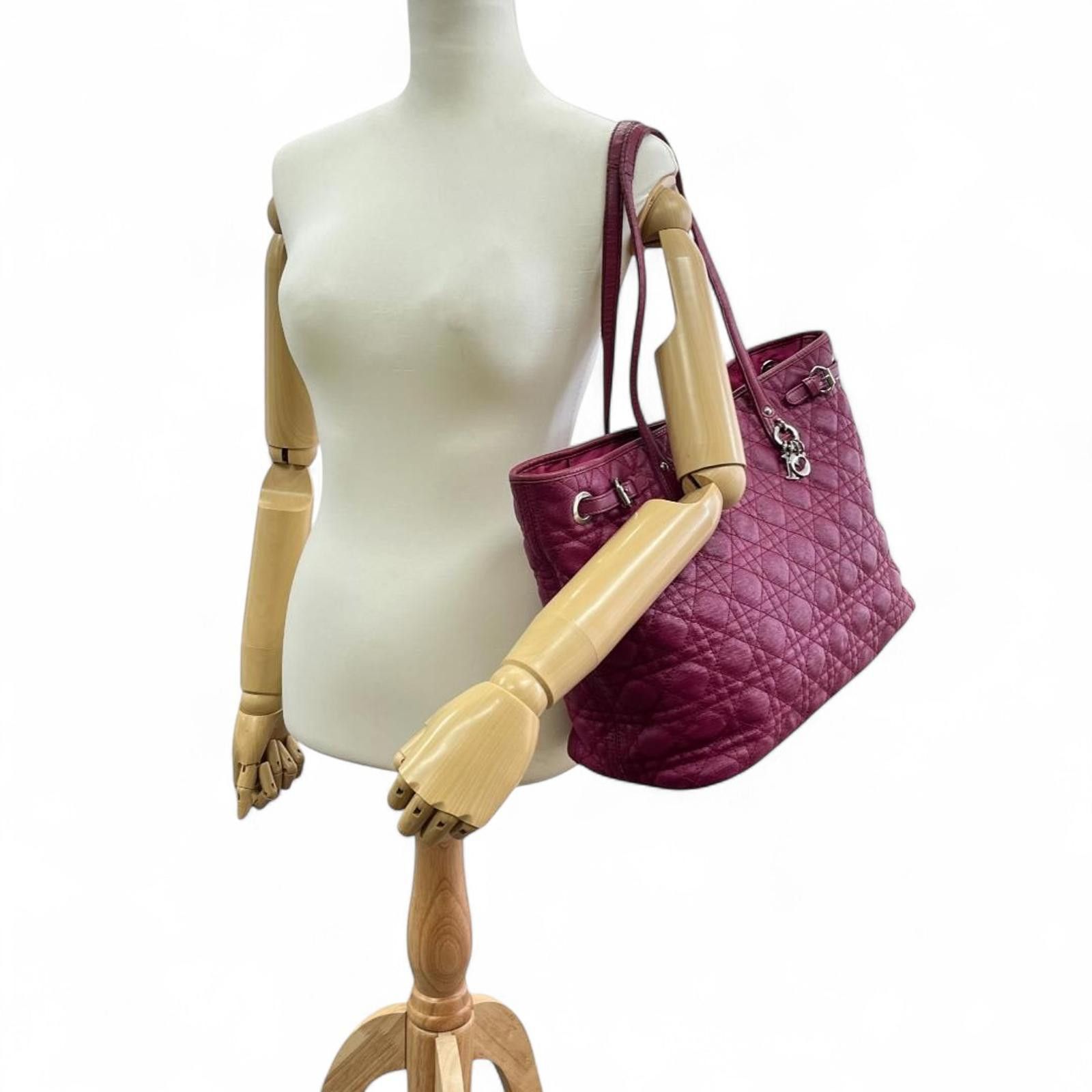 Christian Dior Monsieur Dior - Quilted Burgundy Leather Tote Bag Size ONE SIZE - 3 Thumbnail