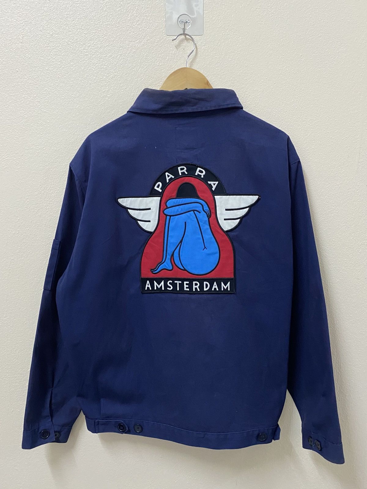 Parra Parra Amsterdam Back Patch Work Jacket Navy XL Made Portugal Size US L / EU 52-54 / 3 - 3 Thumbnail