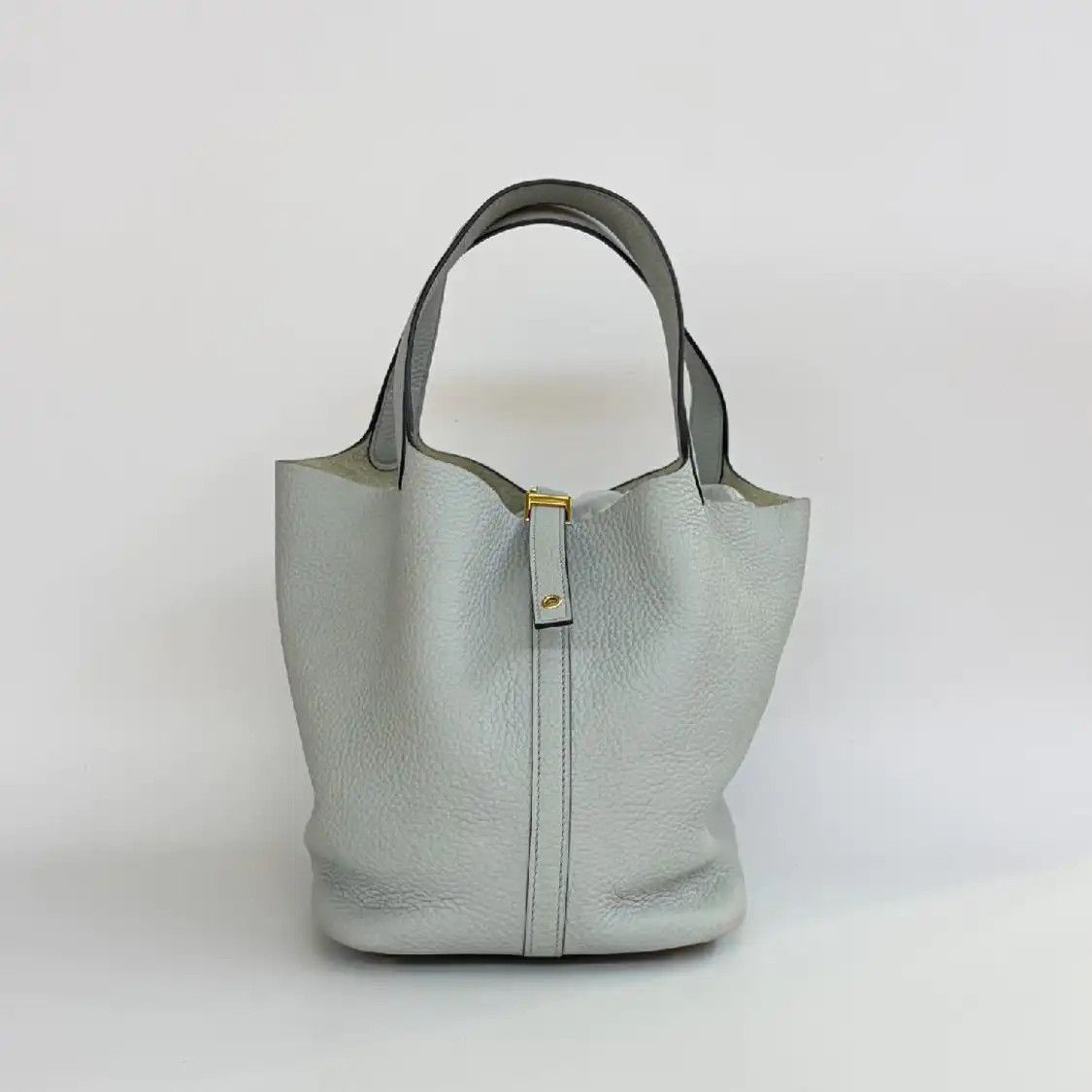 Hermes Hermes Picotin Lock 22 Bleu Brume Clemence cowhide leather picotin handbag silve Size ONE SIZE - 1 Thumbnail