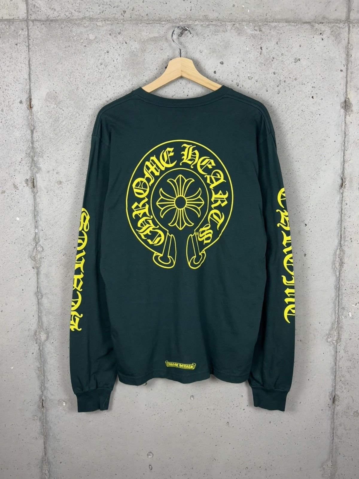 【CHROME HEARTS】V89 DAGGER L/S T-SHIRT \"NAVY/YELLOW\" RARE Chrome Hearts V89 Dagger Long Sleeve | eBay