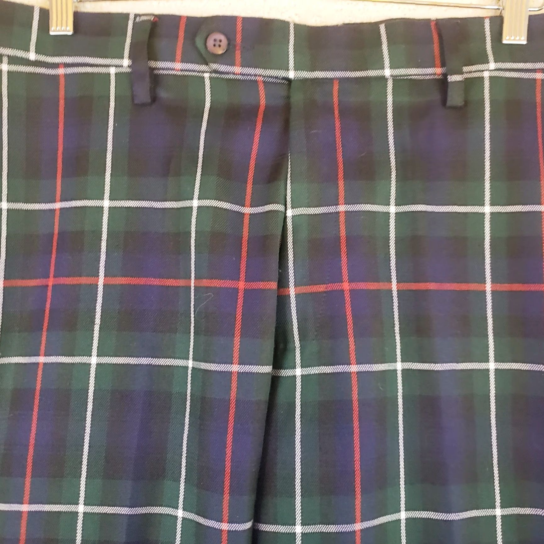 Etro Murray Golf Pants by Broadsword Mens Multicolor Retro Plaid 40x27 Golf Pants Slit Pocket Straight Rise High Front Flat Front Regular Mens Size US 40 / EU 56 - 5 Thumbnail