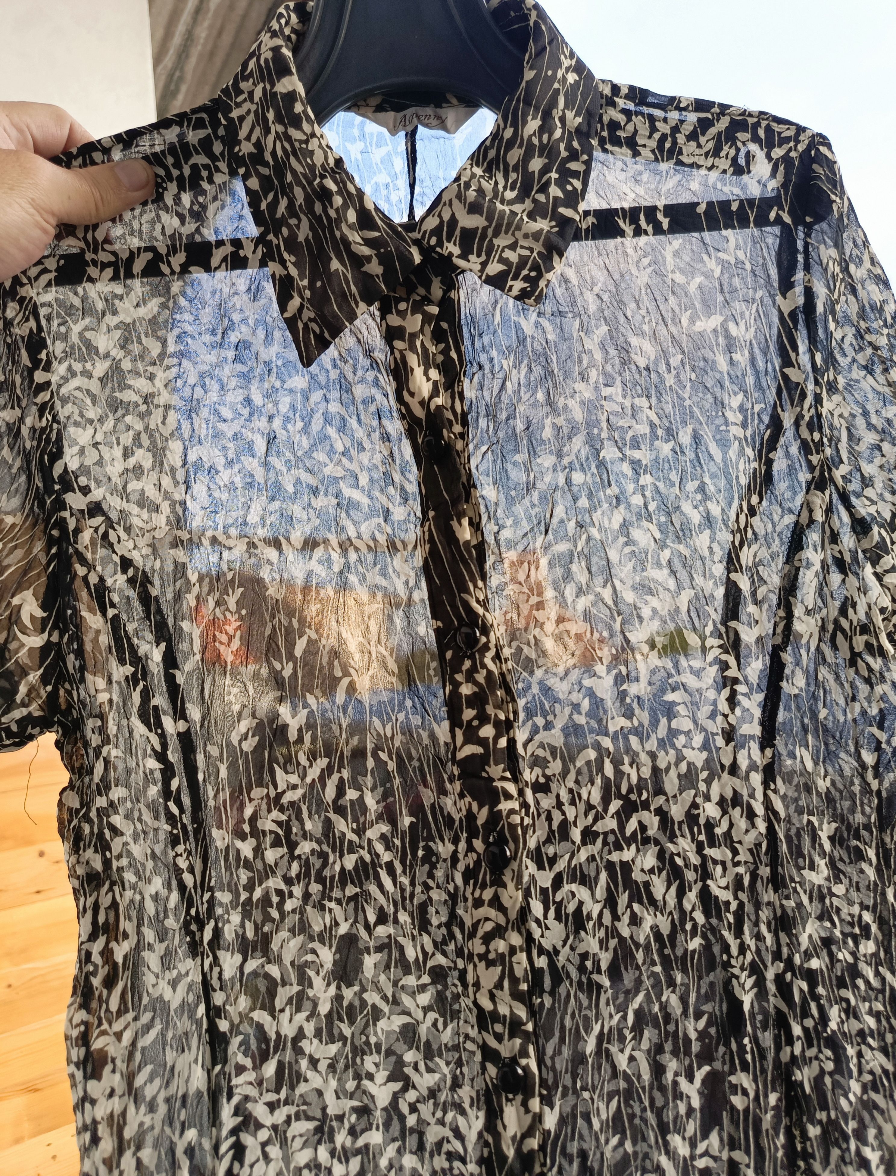 14th Addiction × If Six Was Nine × Japanese Brand Vintage Silk Sheer Shirt Size L / US 10 / IT 46 - 7 Thumbnail