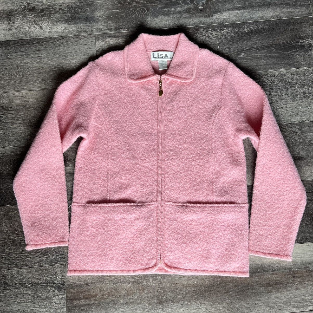 Vintage Vintage 1980s Lisa International Boiled Wool Zip Up Sweater Size S / US 4 / IT 40 - 1 Thumbnail