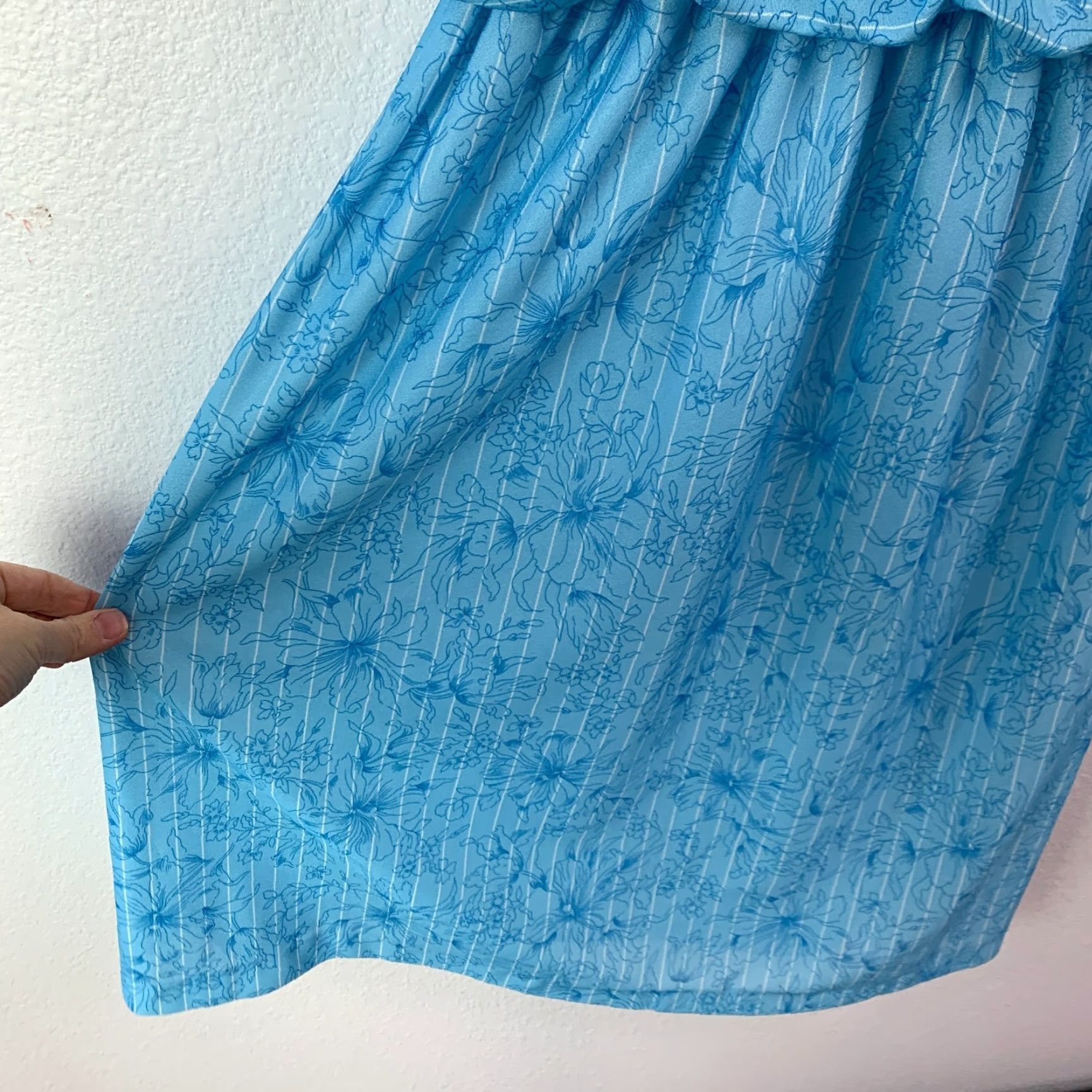 Vintage VINTAGE KR of NY Blue White Modest Secretary Blouson Dress Size 16 Size XXL / US 16-18 / IT 52-54 - 5 Thumbnail