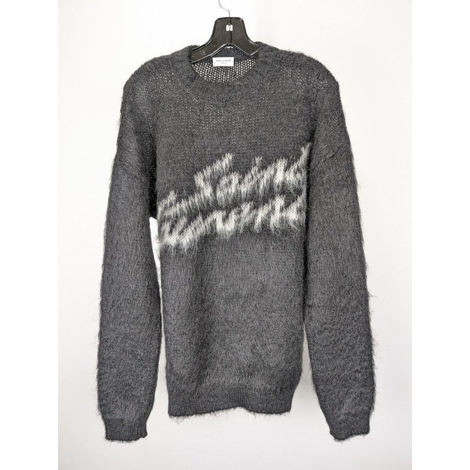 Saint Laurent Paris o1rshd1 Q:3 / Jacquard Sweater in Noir/Naturel Size US S / EU 44-46 / 1 - 1 Thumbnail