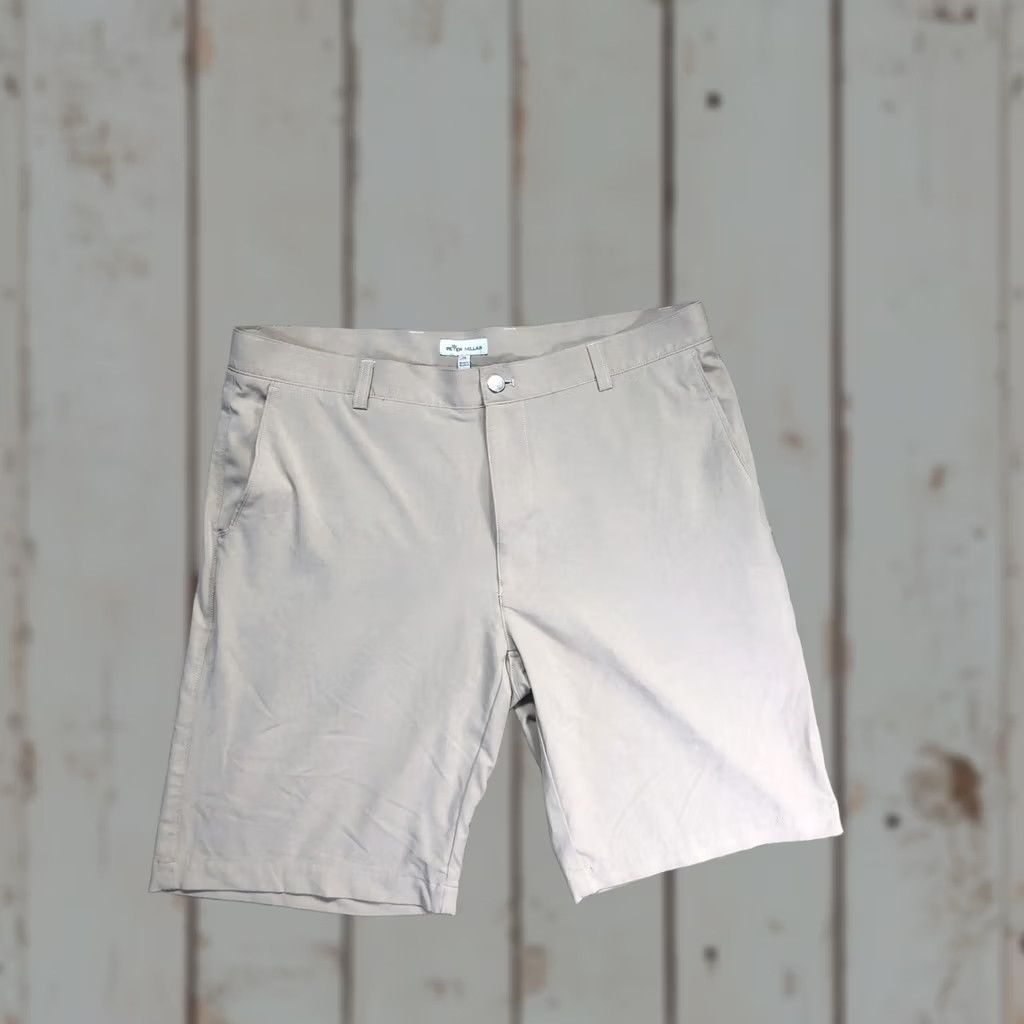 Peter Millar Peter Millar Shorts Mens 36 Beige Chino Flat Front 9 Inseam Golf Casual Summer Men Size US 36 / EU 52 - 1 Thumbnail