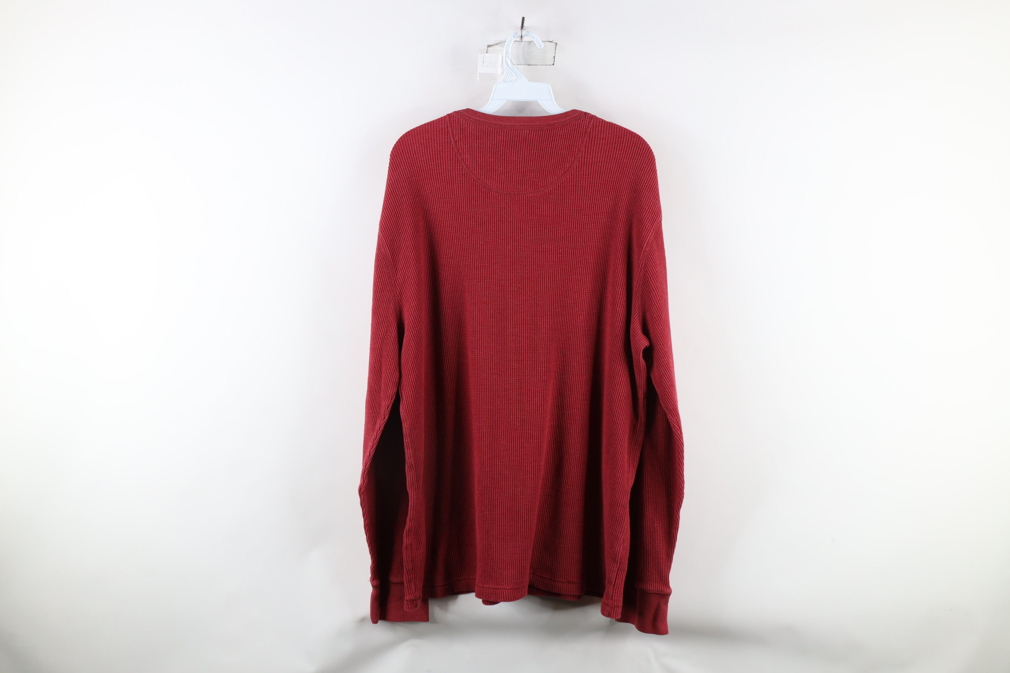 Lands' End × Vintage Vintage Lands End Waffle Knit Long Sleeve T-Shirt Red Size US XL / EU 56 / 4 - 7 Thumbnail