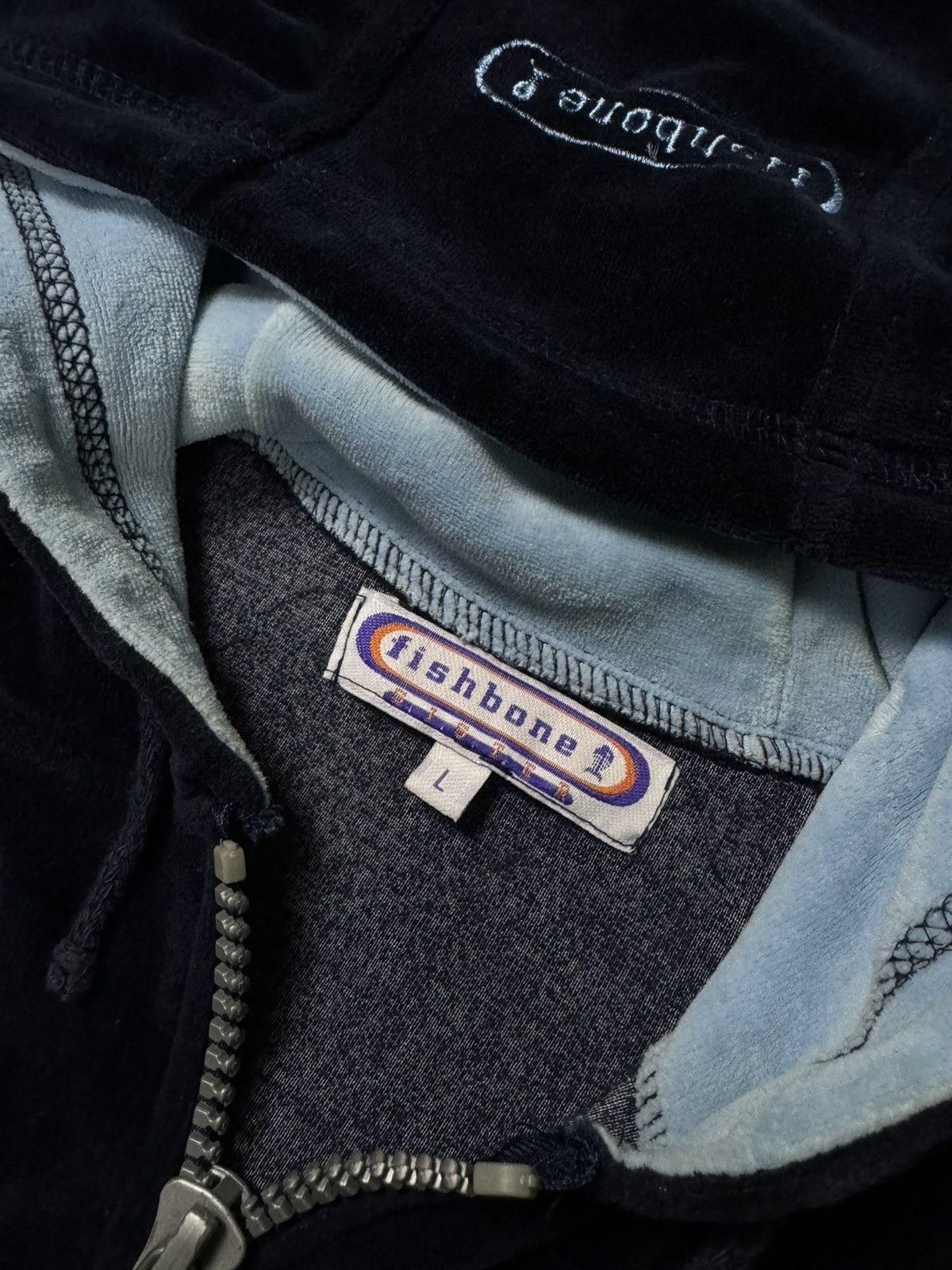 Japanese Brand × Vintage Vintage Fishbone Velvet Hoodie Vest Sleeveless Y2K STYLE 90s Size M / US 6-8 / IT 42-44 - 4 Thumbnail