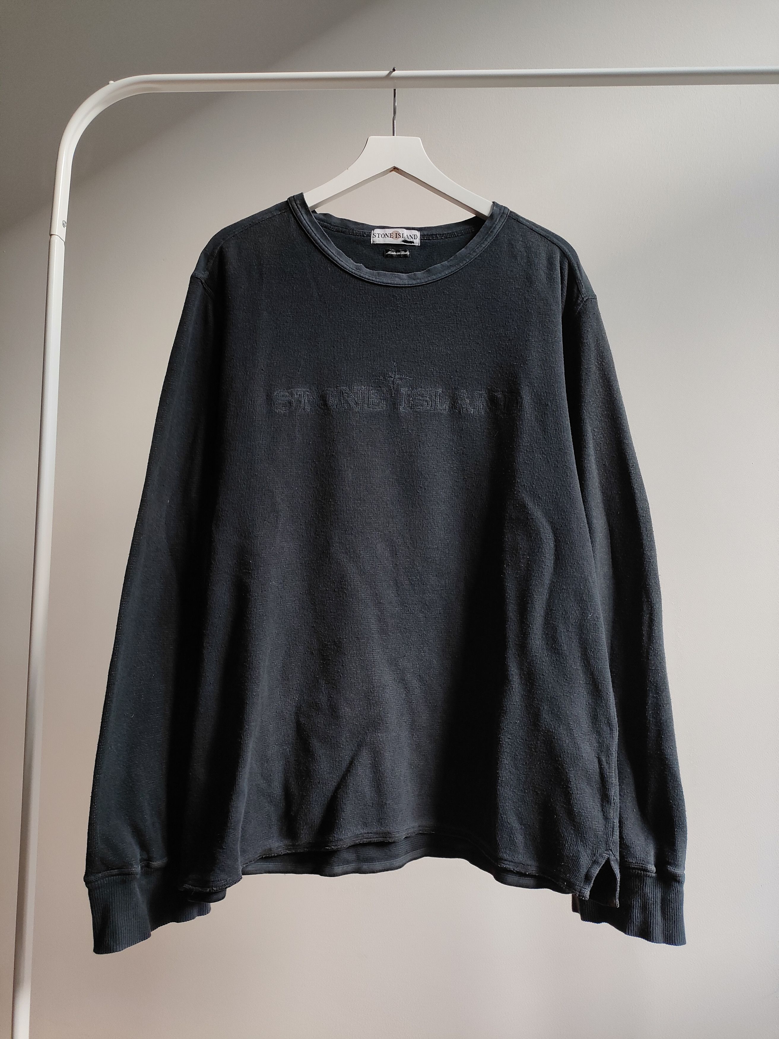 Stone Island 2002 Embroidered Spellout Crewneck Size US XXL / EU 58 / 5 - 1 Thumbnail