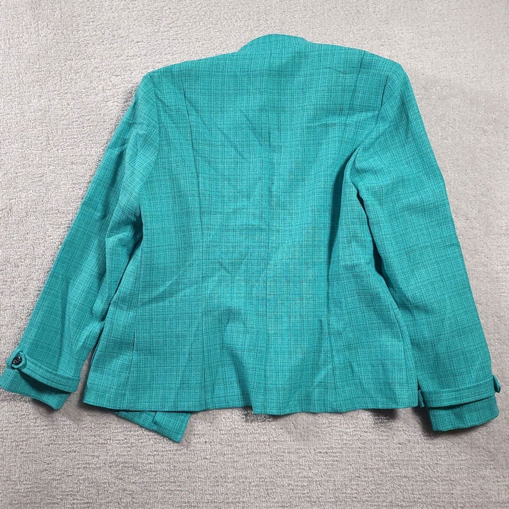 Vintage VINTAGE Perceptions New York Women's Blazer Turquoise Shoulder Pads Sz 8 Blazer Size M / US 6-8 / IT 42-44 - 6 Thumbnail