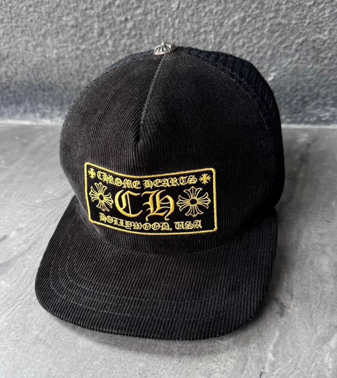 Chrome Hearts Limited Chrome Hearts Black and Gold Corduroy Baseball Size ONE SIZE - 1 Thumbnail