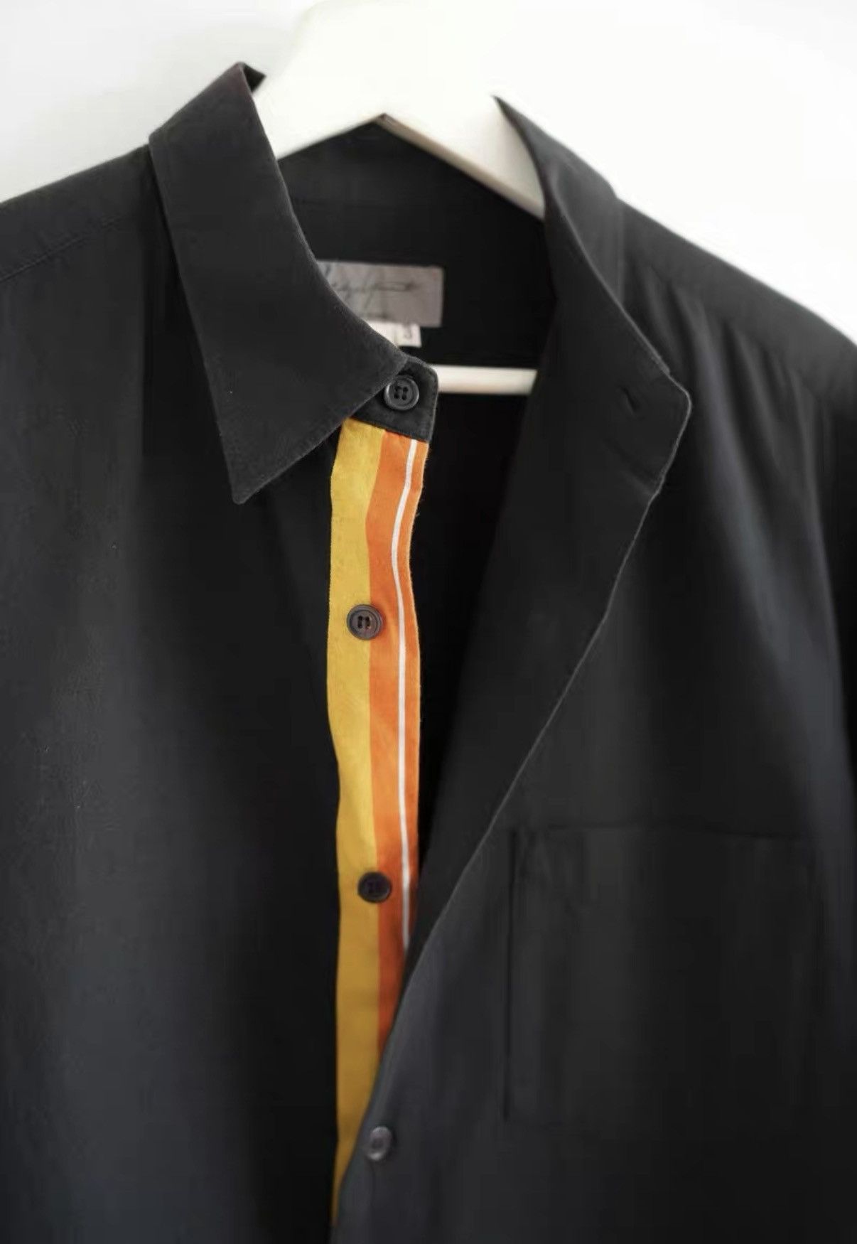 Yohji Yamamoto Yohji Yamamoto 02SS Orange Striped Short-Sleeve Shirt K4 Size US L / EU 52-54 / 3 - 3 Thumbnail