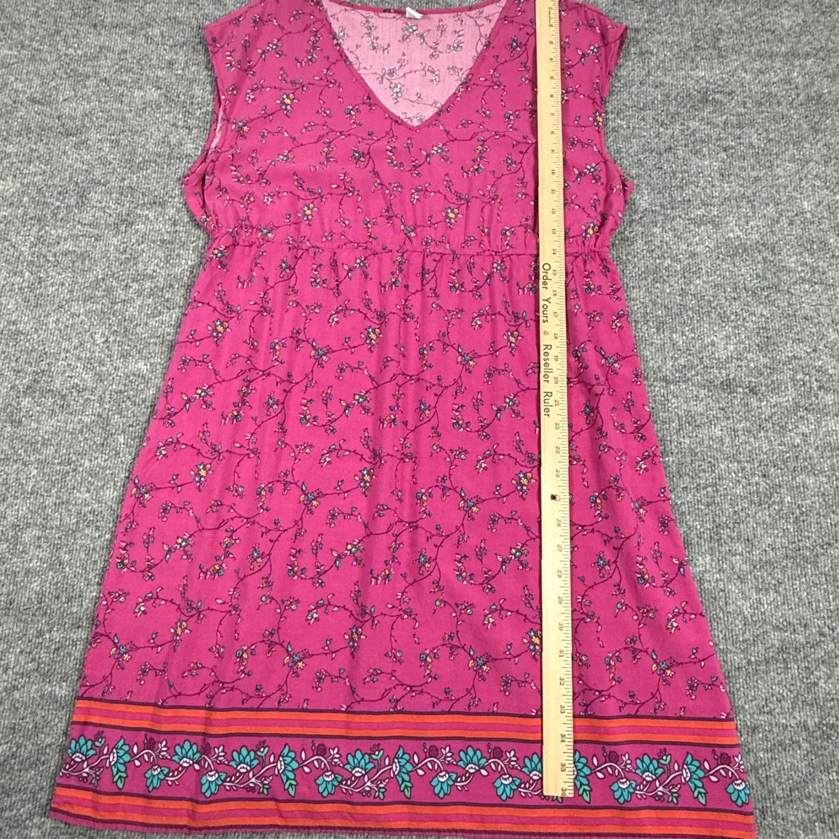 Old Navy VINTAGE Old Navy Dress Womens XL Pink Floral Boho Sleeveless Rayon Summer Casual 2010s Size XL / US 12-14 / IT 48-50 - 7 Thumbnail