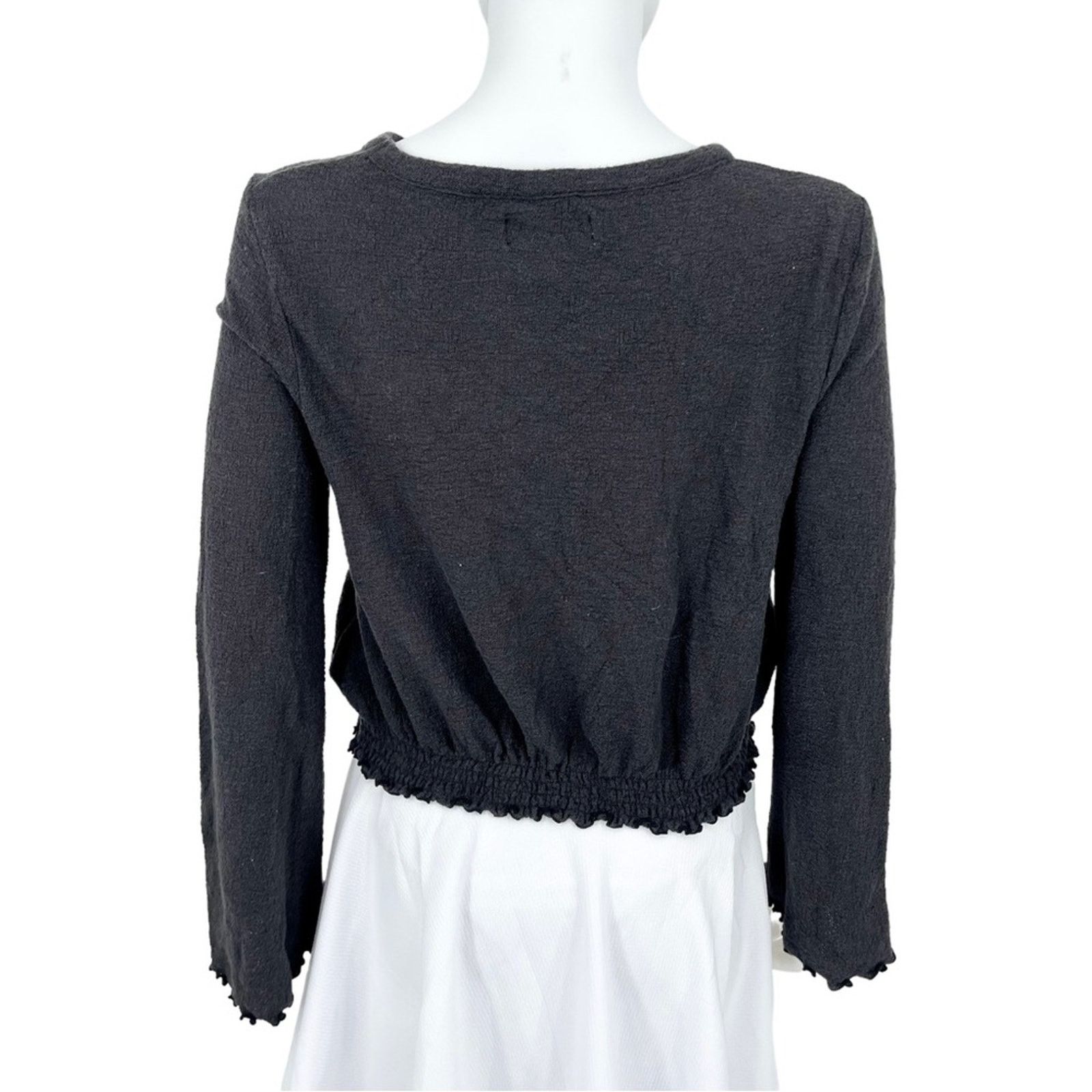 Madewell Madewell Scoop Neck Texture & Thread Black Sweater Small Size S / US 4 / IT 40 - 3 Thumbnail