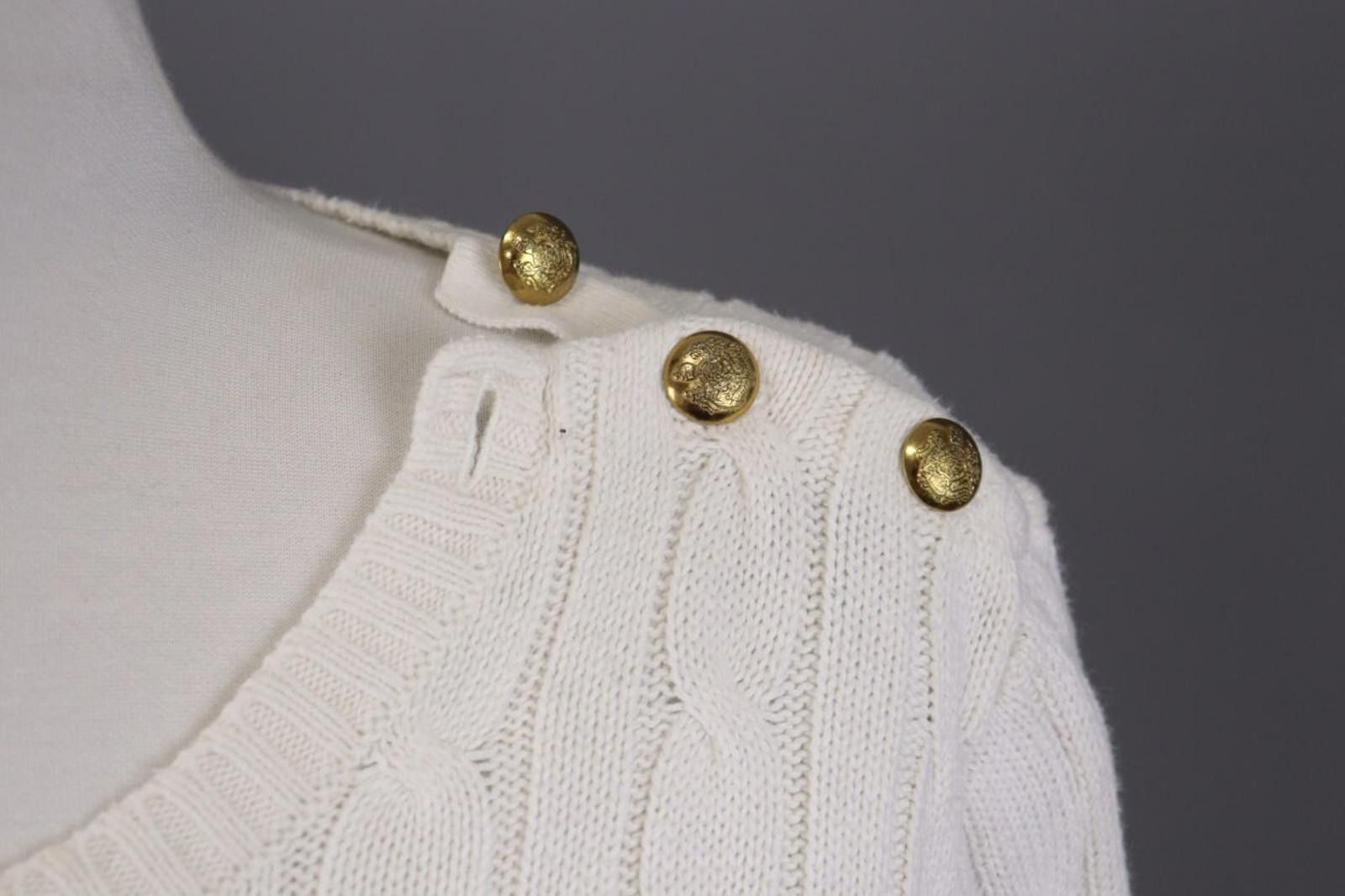 Lauren Ralph Lauren Lauren Ralph Lauren White Cable Knit Sweater Size L Size L / US 10 / IT 46 - 4 Thumbnail