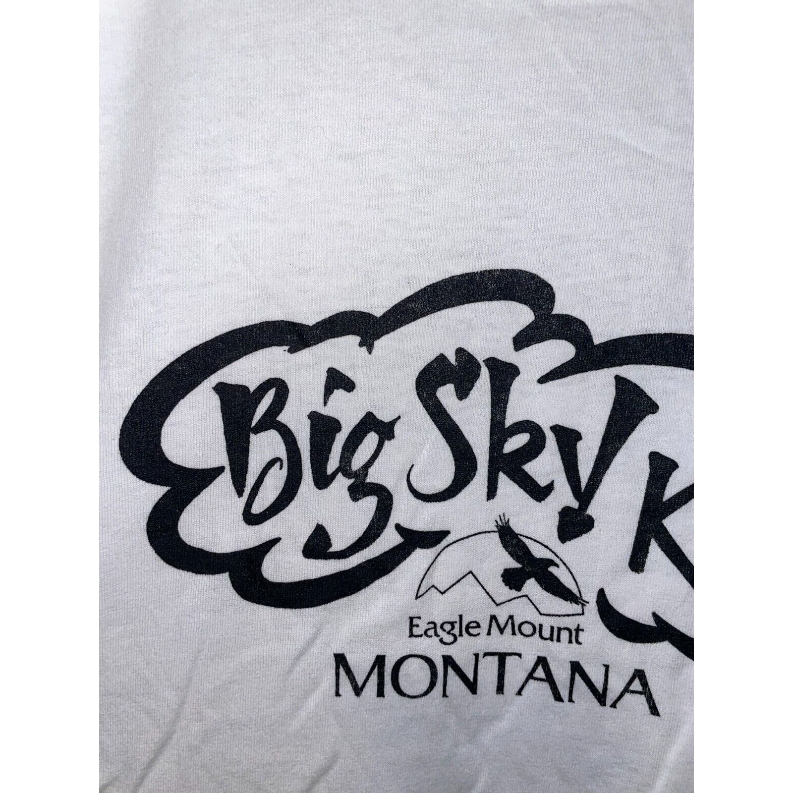 Jerzees Vintage Big Sky Shirt Kids Eagle Mount Montana Tee 90s Large Size US L / EU 52-54 / 3 - 3 Thumbnail