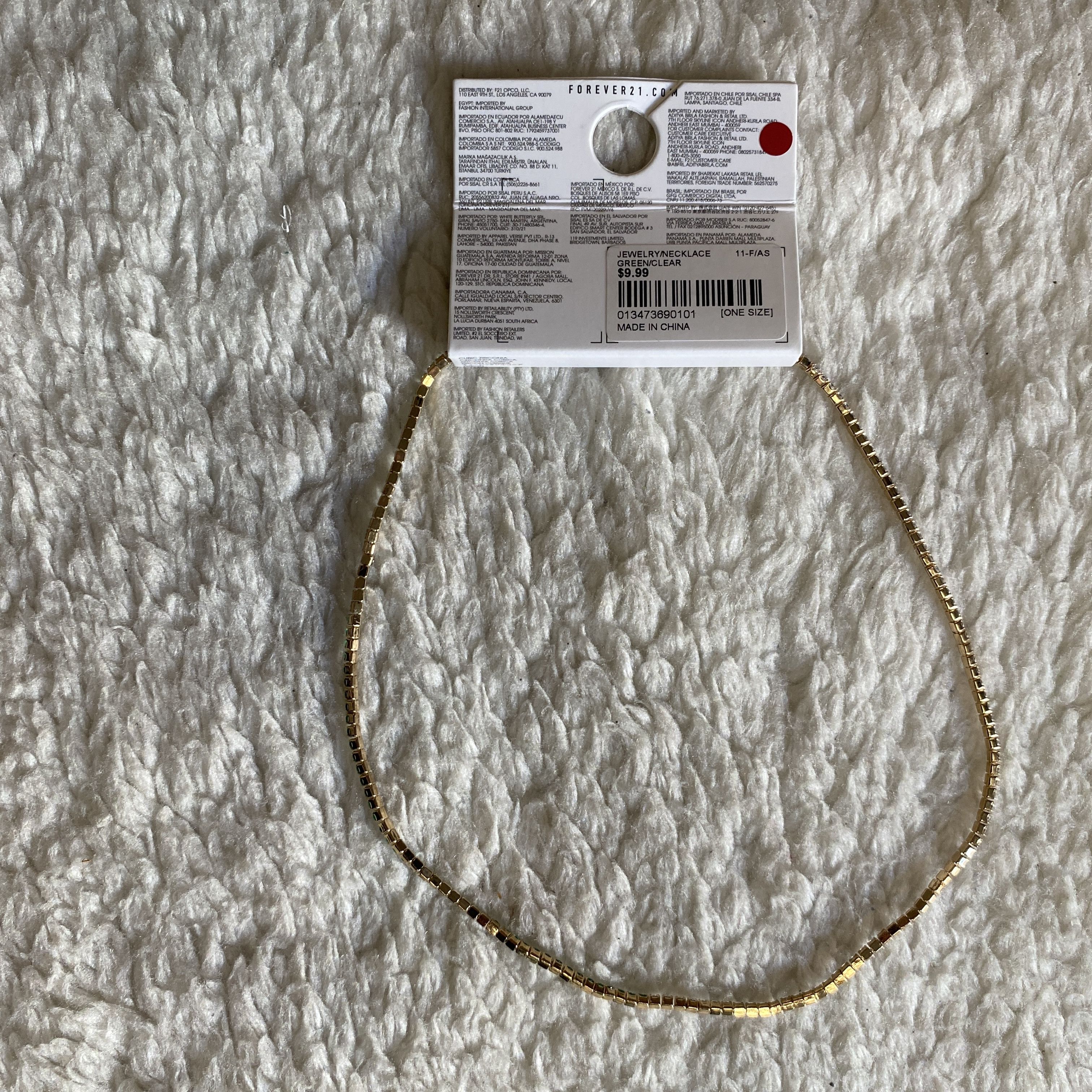 Forever 21 Forever 21 Green & Clear CZ Tennis Choker Necklace Size ONE SIZE - 7 Thumbnail