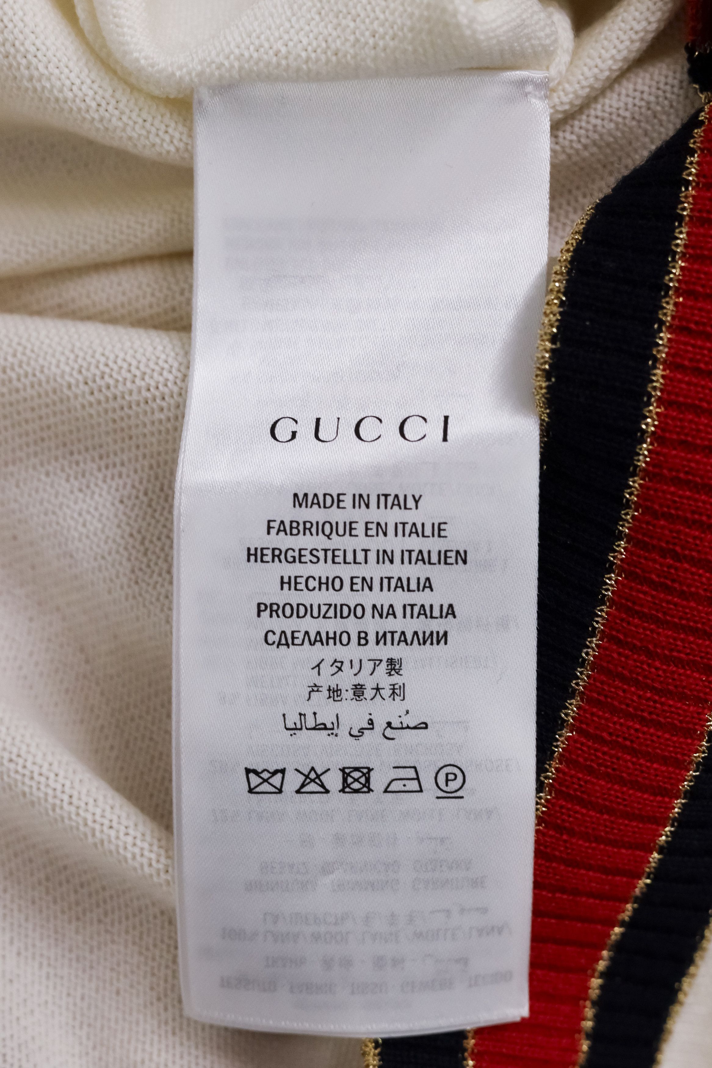 Gucci Cream Knit Pearl Cardigan