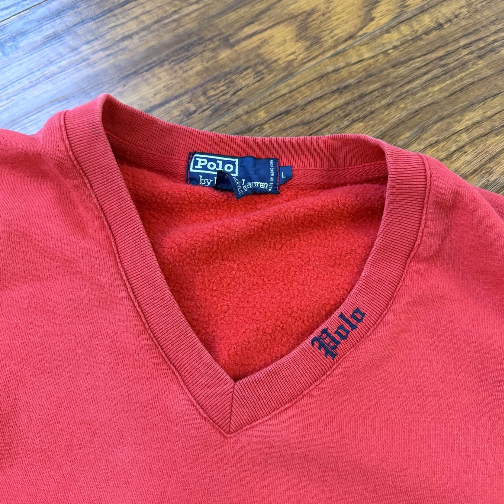 Polo Ralph Lauren VINTAGE Polo Ralph Lauren Vest Sweater Mens L Red Fleece Cotton Acrylic V-Neck Polo Ralph Lauren Vest L Red Size US L / EU 52-54 / 3 - 2 Thumbnail