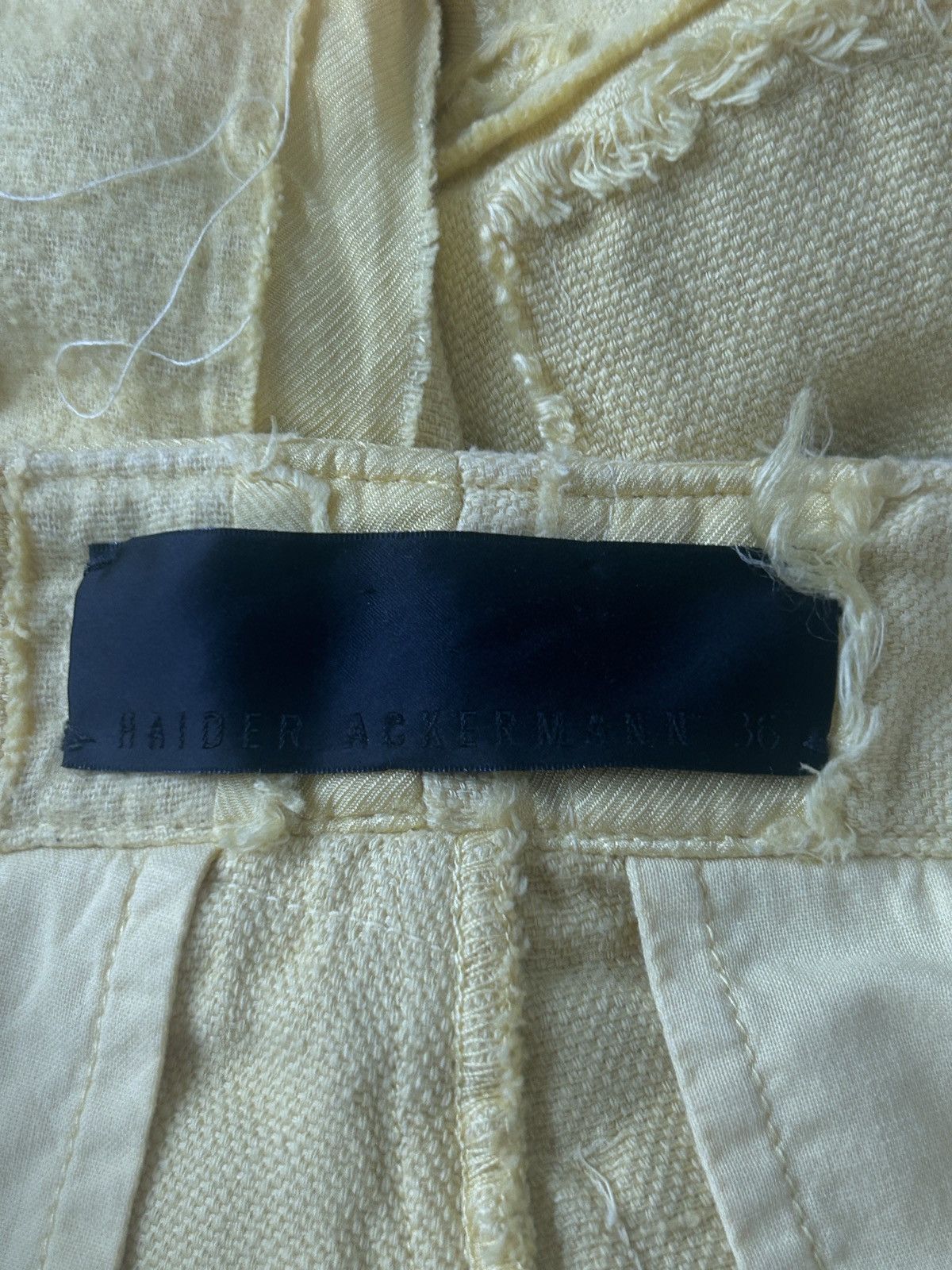Haider Ackermann Patchwork linen silk Cropped pants Size US 32 / EU 48 - 6 Thumbnail