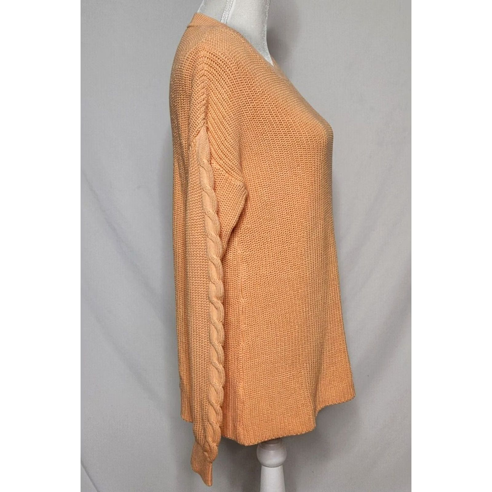 Soft Surroundings Soft Surroundings Woman Pullover Knit Sweater Cable-Knit Orange M Short Sleeve? Size M / US 6-8 / IT 42-44 - 4 Thumbnail