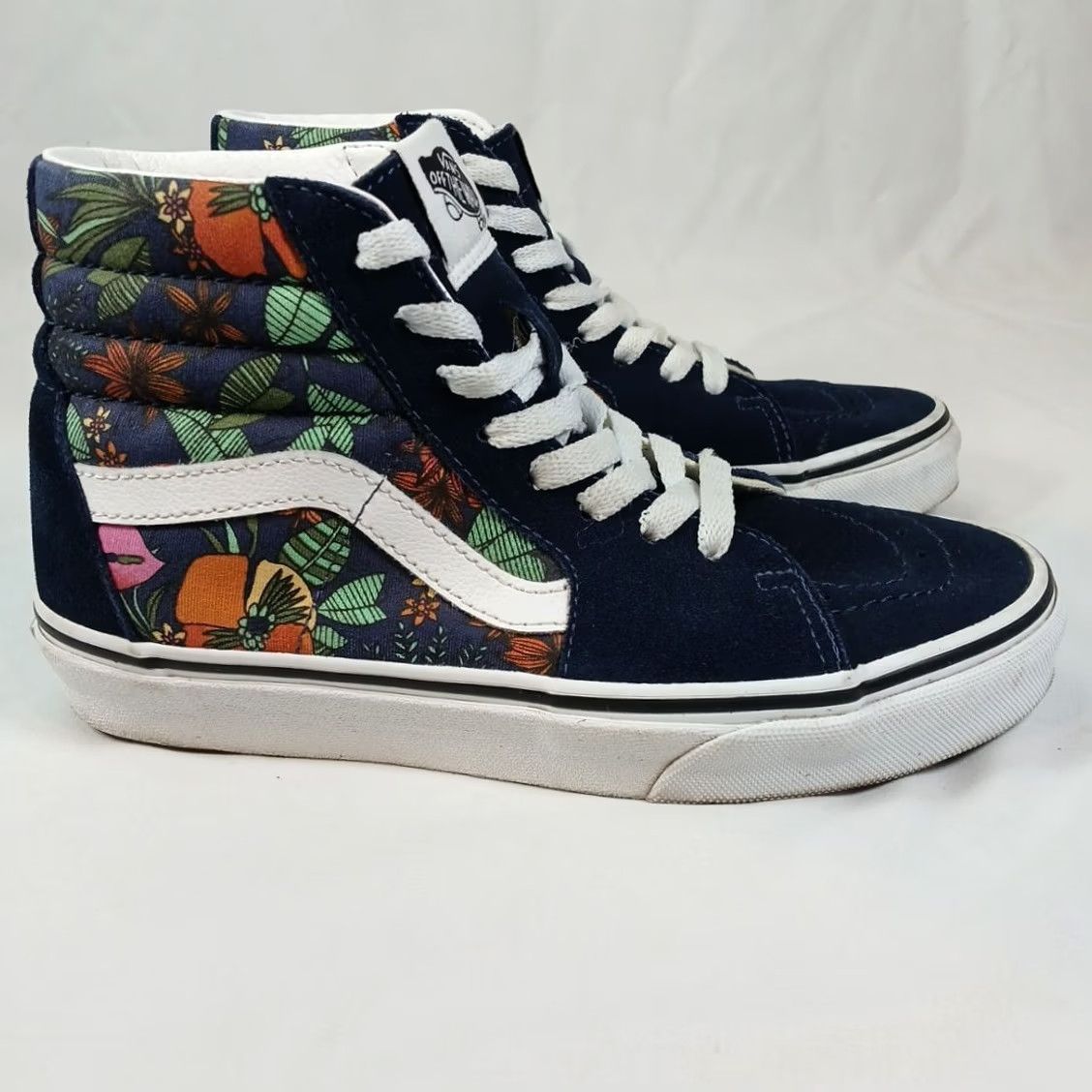 Vans VANS Sk8-Hi High Top Shoes Women’s 5.5 Navy Suede Floral Print Skate Sneakers Size M / US 6-8 / IT 42-44 - 5 Thumbnail