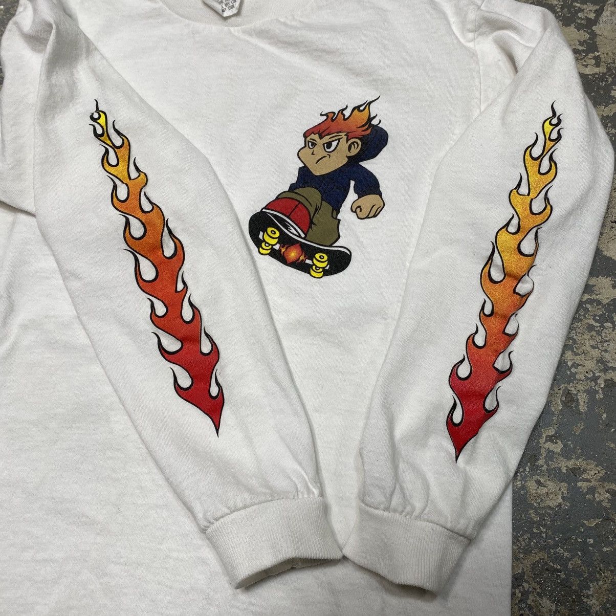JNCO × Shorty's Skateboards × Vintage Vintage Skateboard Flameboy Flame Sleeve Long Sleeve Tshirt Size US S / EU 44-46 / 1 - 9 Thumbnail