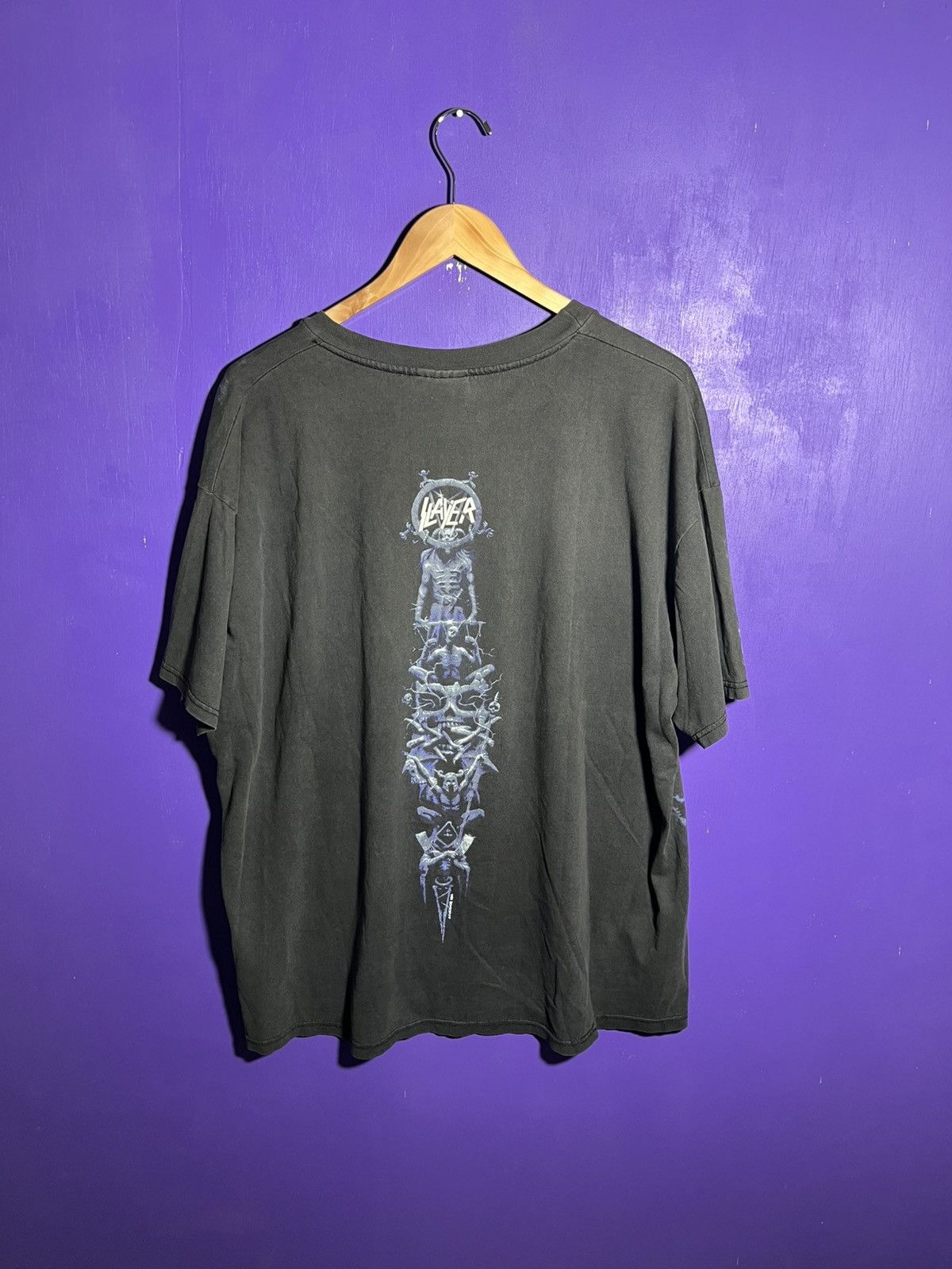 Band Tees × Vintage Vintage 90s Slayer skeletons AOP band tee Size US XL / EU 56 / 4 - 2 Thumbnail