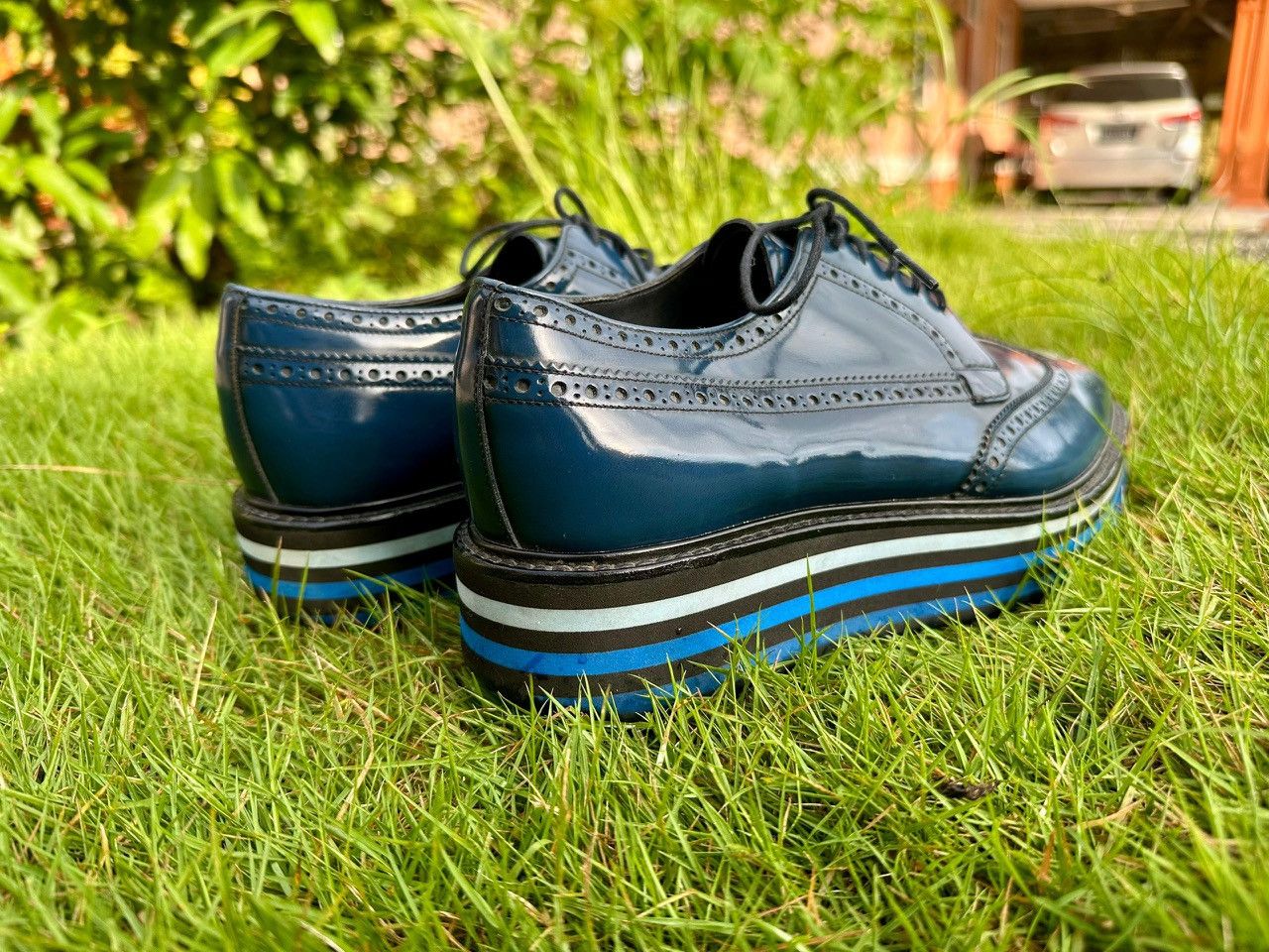 Prada Authentic Prada Brogue Wingtip Lace Up Platform Shoes Size US 6 / EU 39 - 4 Thumbnail