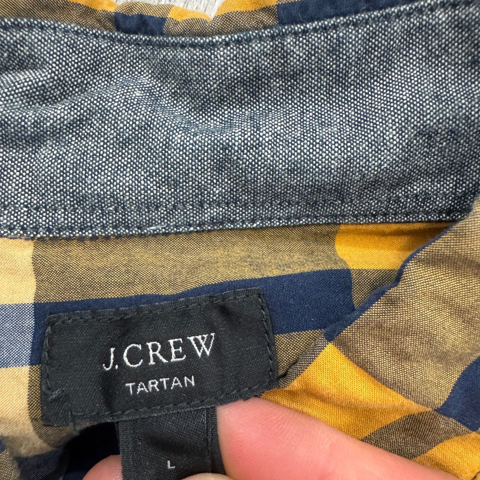 J.Crew J Crew Shirt Men's Large Blue Orange Tartan Plaid Check Size US L / EU 52-54 / 3 - 4 Thumbnail