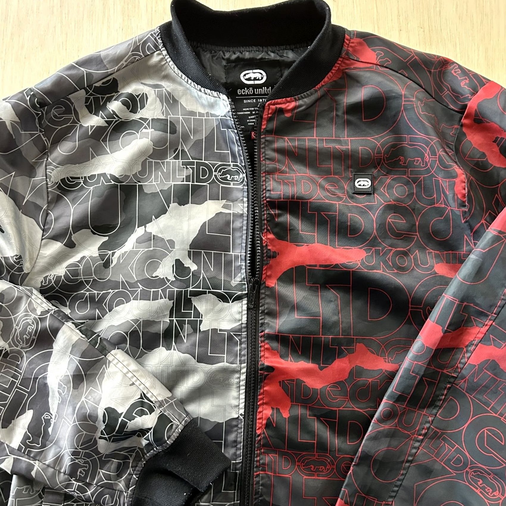 Ecko Unltd. Ecko Unltd Jacket Mens XL Multicolor Camo Bomber Full Zip Hip Hop Streetwear Size US XL / EU 56 / 4 - 3 Thumbnail