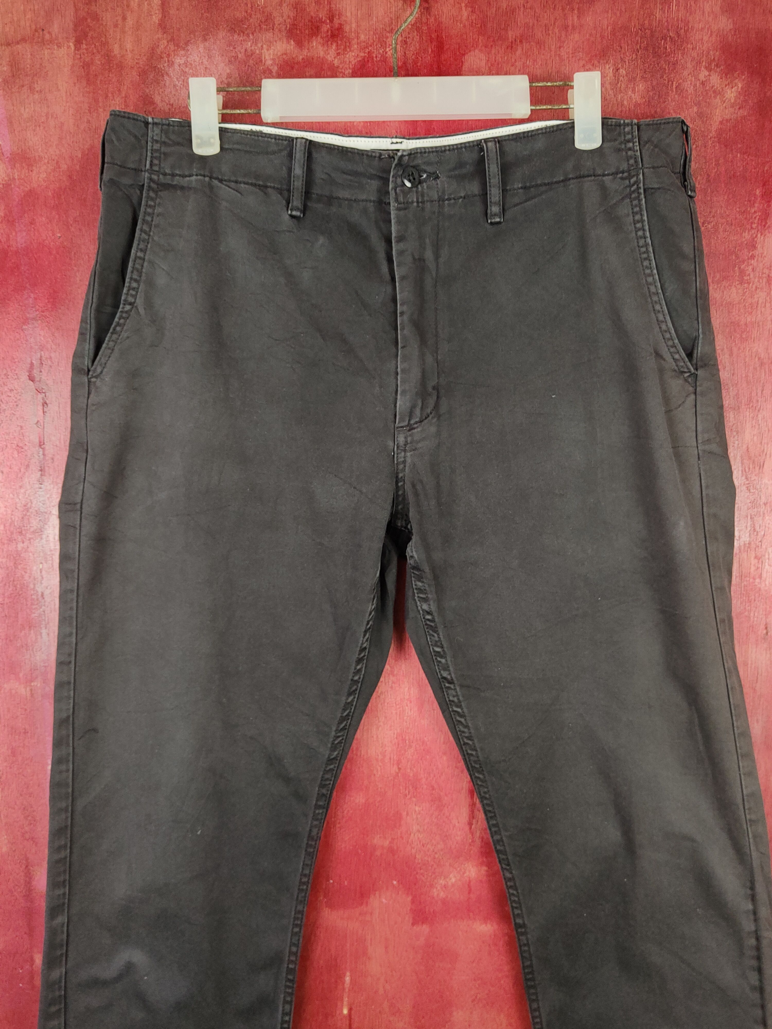 Japanese Brand Levis Blue Black distressed faded ripped Casual Pants #S1330 Size US 33 - 2 Thumbnail