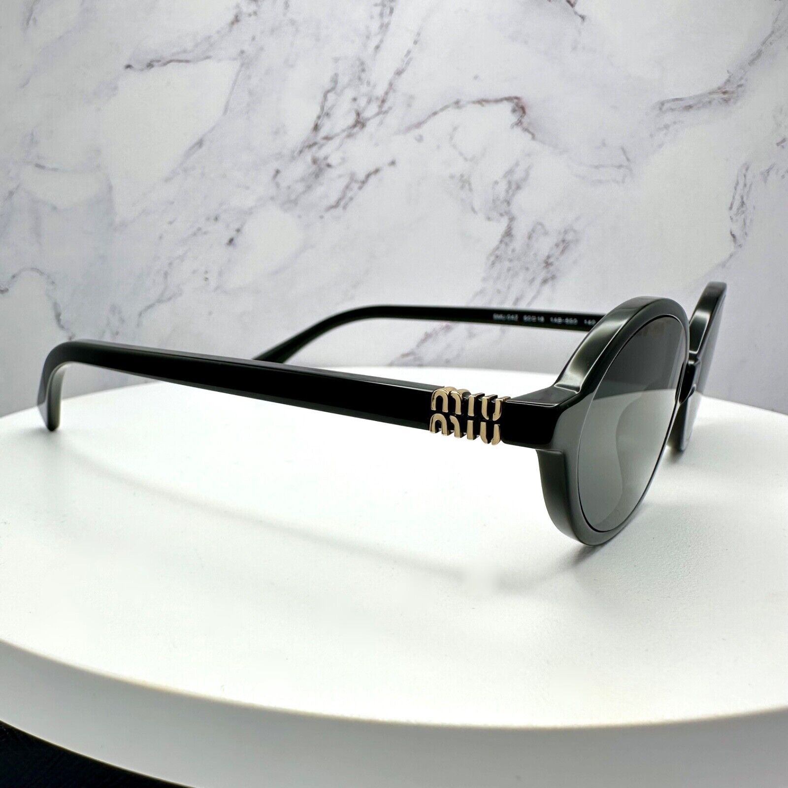 Miu Miu MIU MIU Sunglasses New Black Slim Gold Metal Logo Authentic Size ONE SIZE - 4 Thumbnail