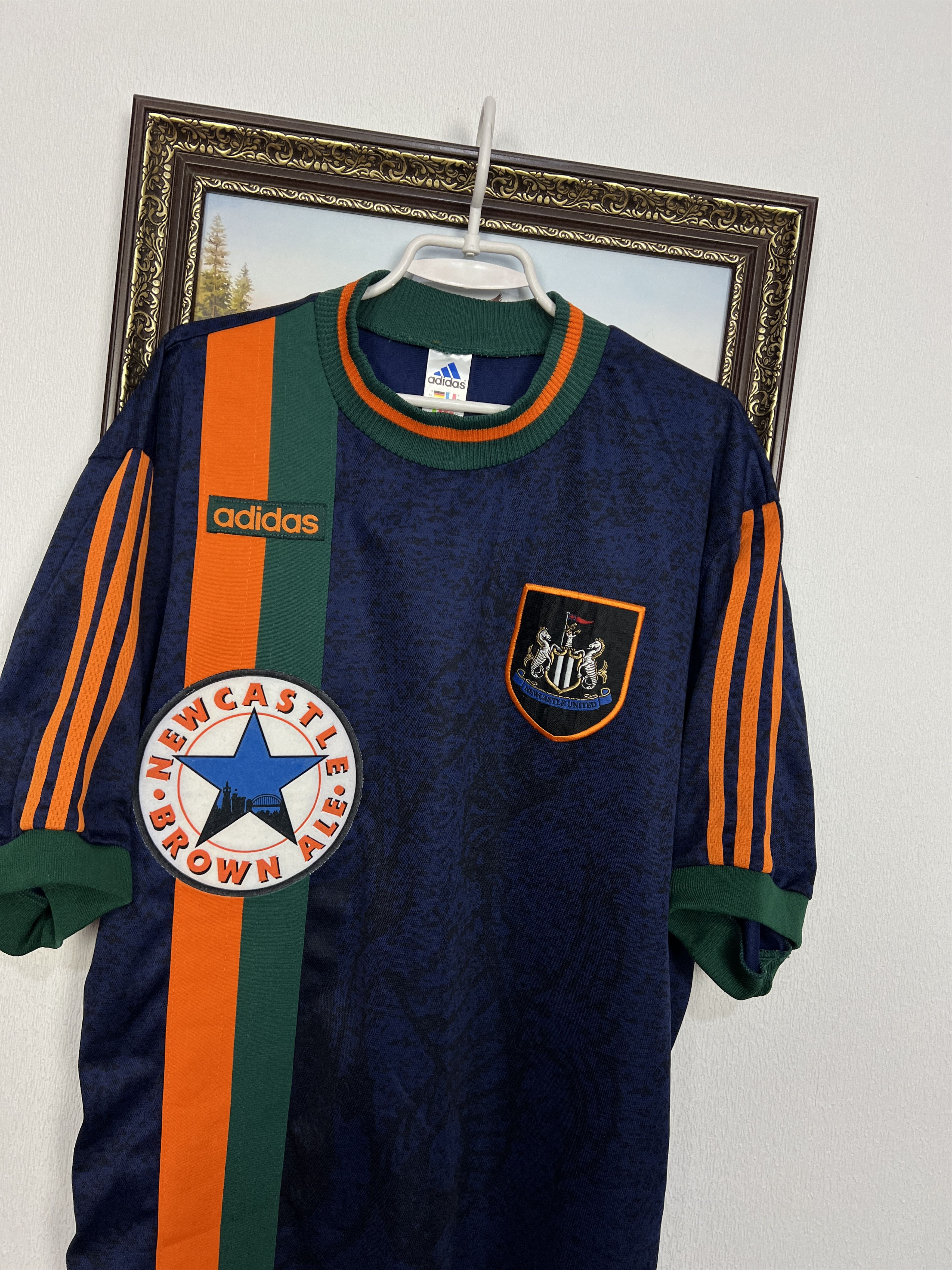 Adidas Newcastle Away football shirt 1997 Soccer Jersey Trikot Rare Size US XL / EU 56 / 4 - 3 Thumbnail