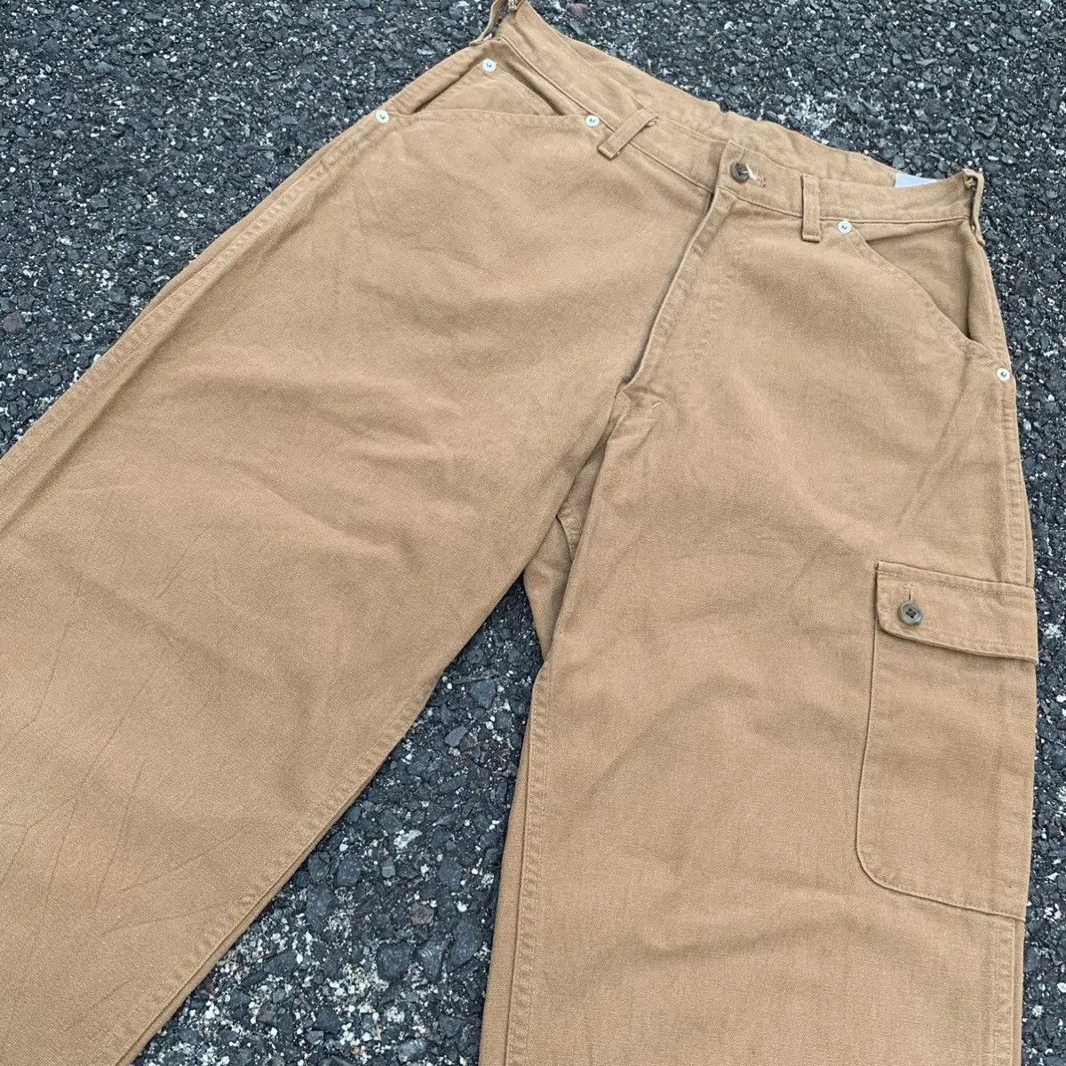 Japanese Brand × Karl Helmut Vintage KarlHelmut Duck Canvas Cinch Back Heavy Cotton Pants Size US 28 / EU 44 - 4 Thumbnail