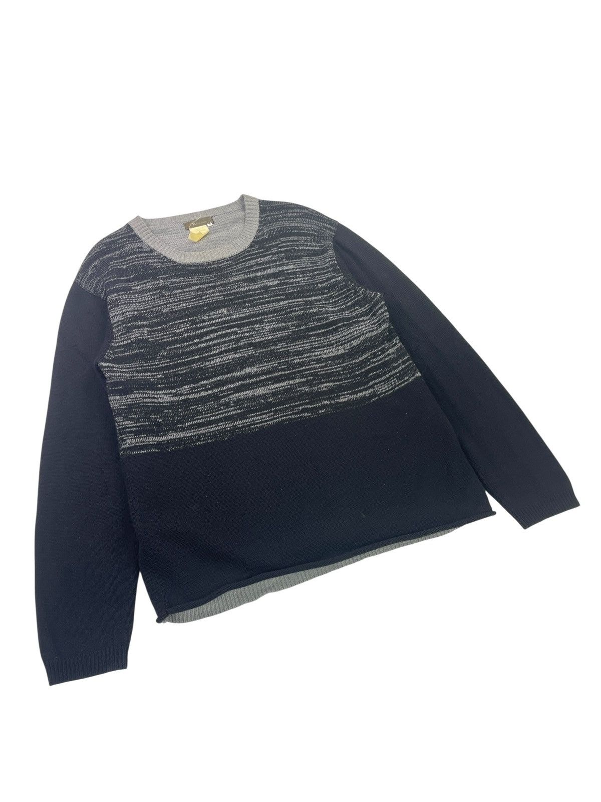 Y's for Men 1990's Distressed Double Layer Knit Sweatshirt Sweater Size US L / EU 52-54 / 3 - 3 Thumbnail