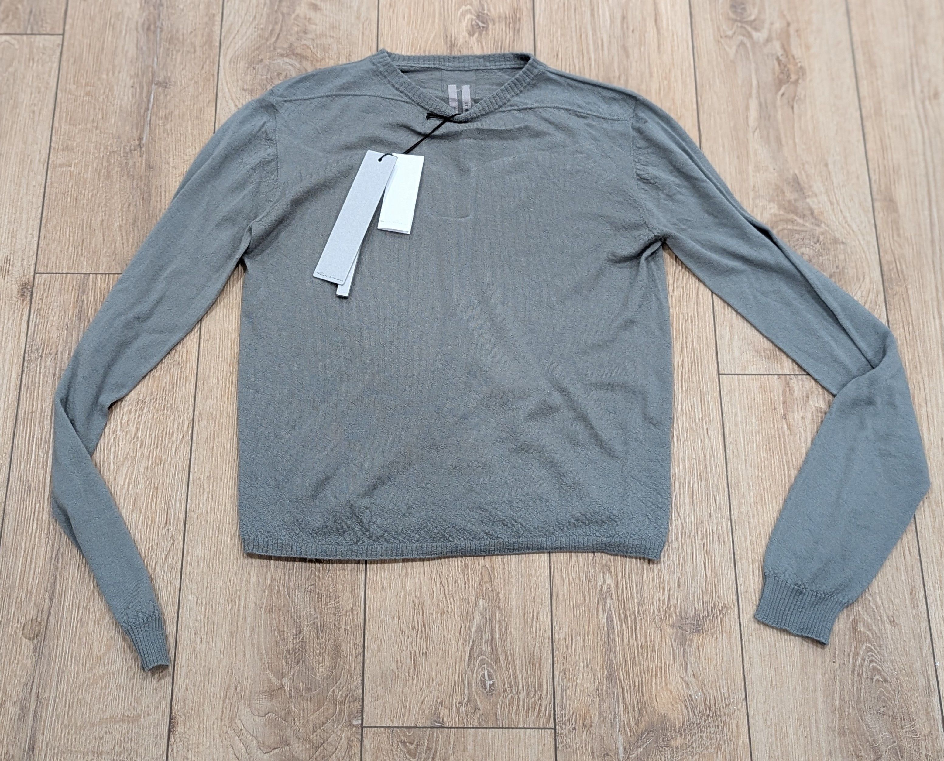 Rick Owens Rick Owens Cropped Cashmere Sweater Celadon Green Medium Size US M / EU 48-50 / 2 - 1 Thumbnail