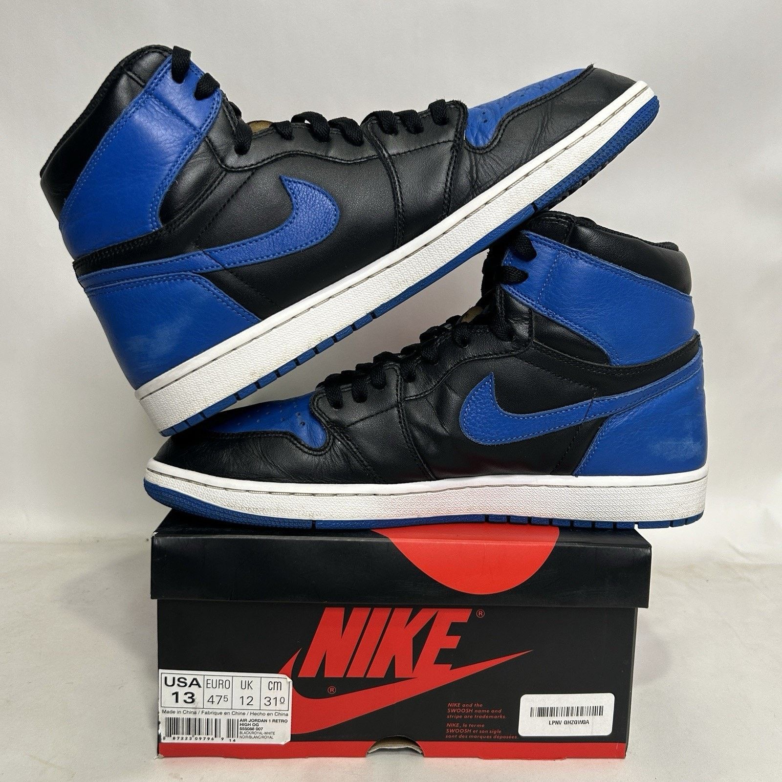 Jordan Brand Nike Air Jordan 1 High OG “Royal Blue” 2017 Size US 13 / EU 46 - 3 Thumbnail